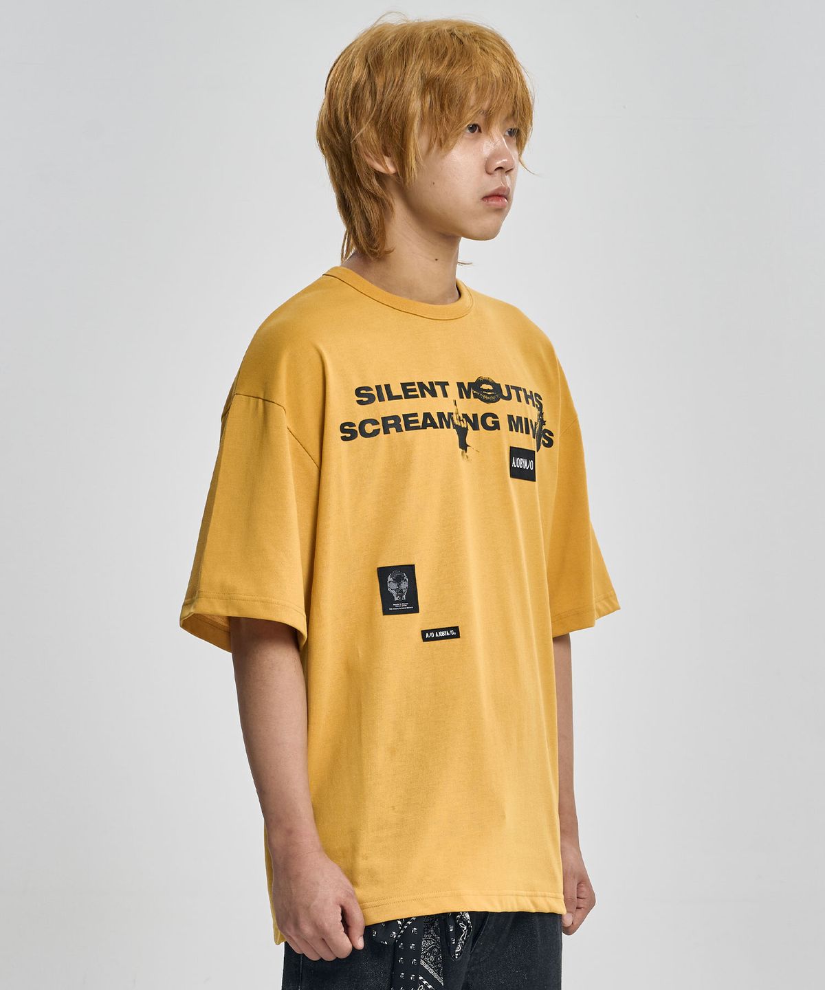 아조바이아조(AJOBYAJO) SMSM Slogan T-Shirt [YELLOW]