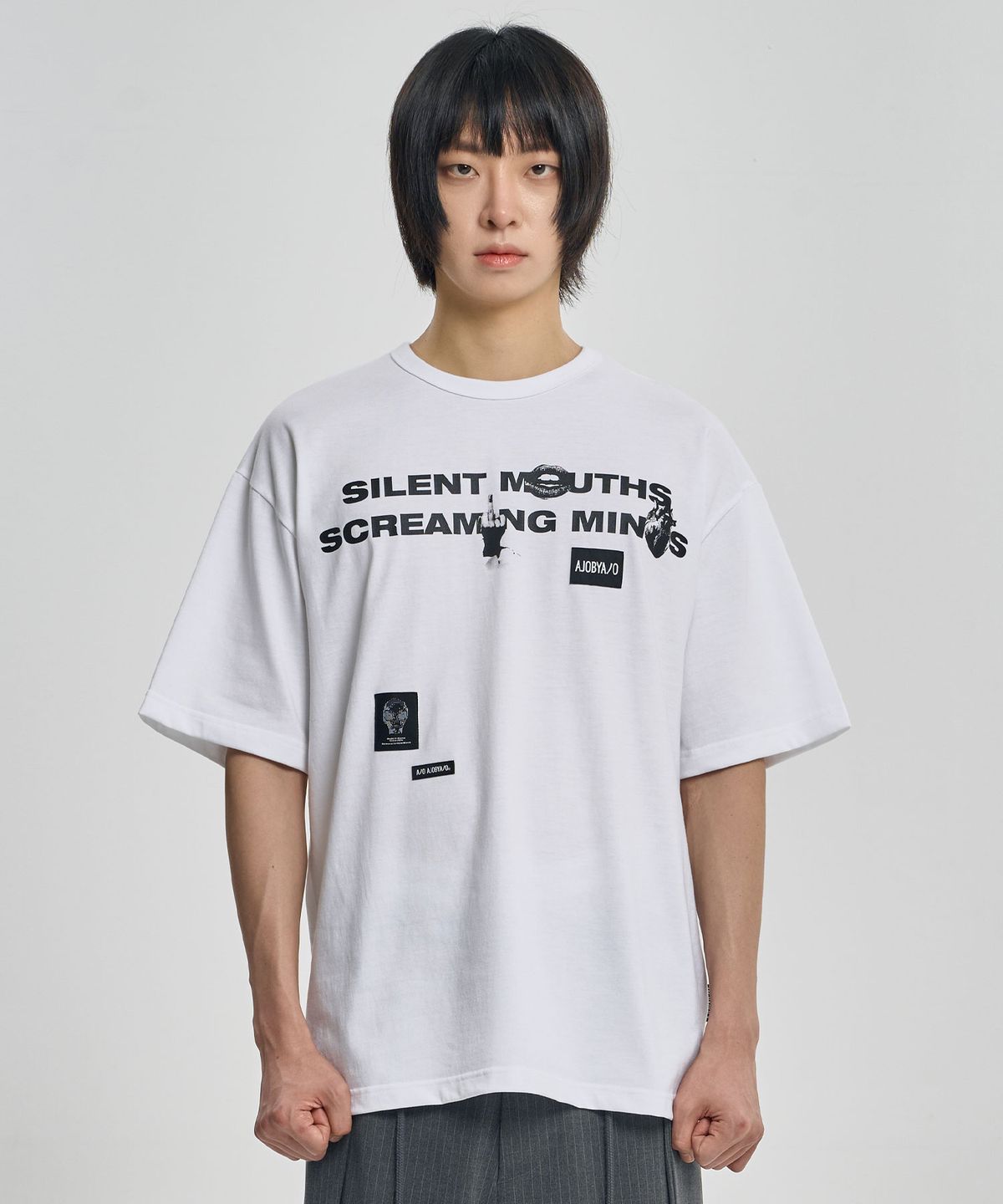 아조바이아조(AJOBYAJO) SMSM Slogan T-Shirt [WHITE]