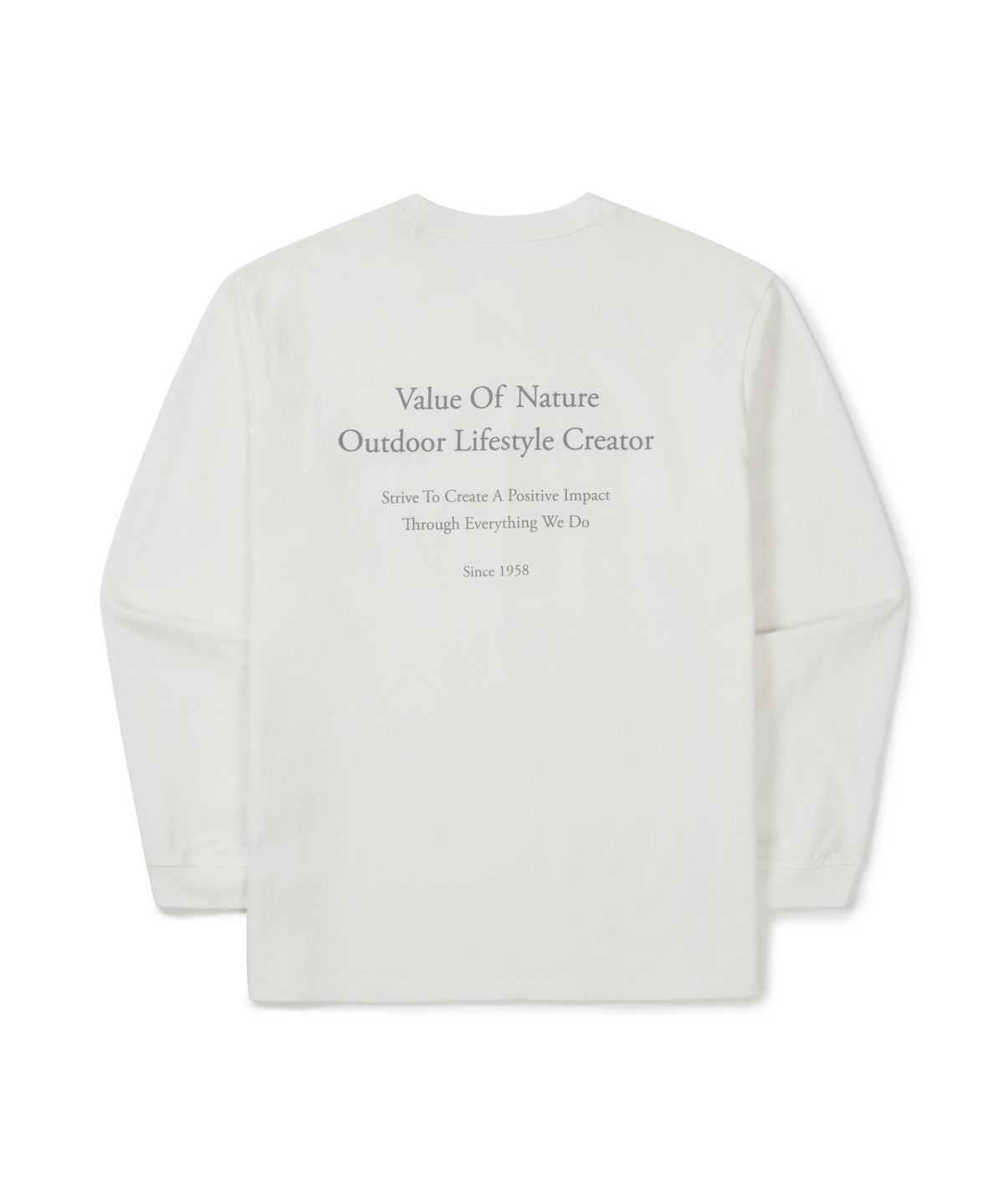 스노우피크 어패럴(SNOWPEAK APPAREL) 소로나 레터링 긴팔 티셔츠 (S26SUFTL62) Off White