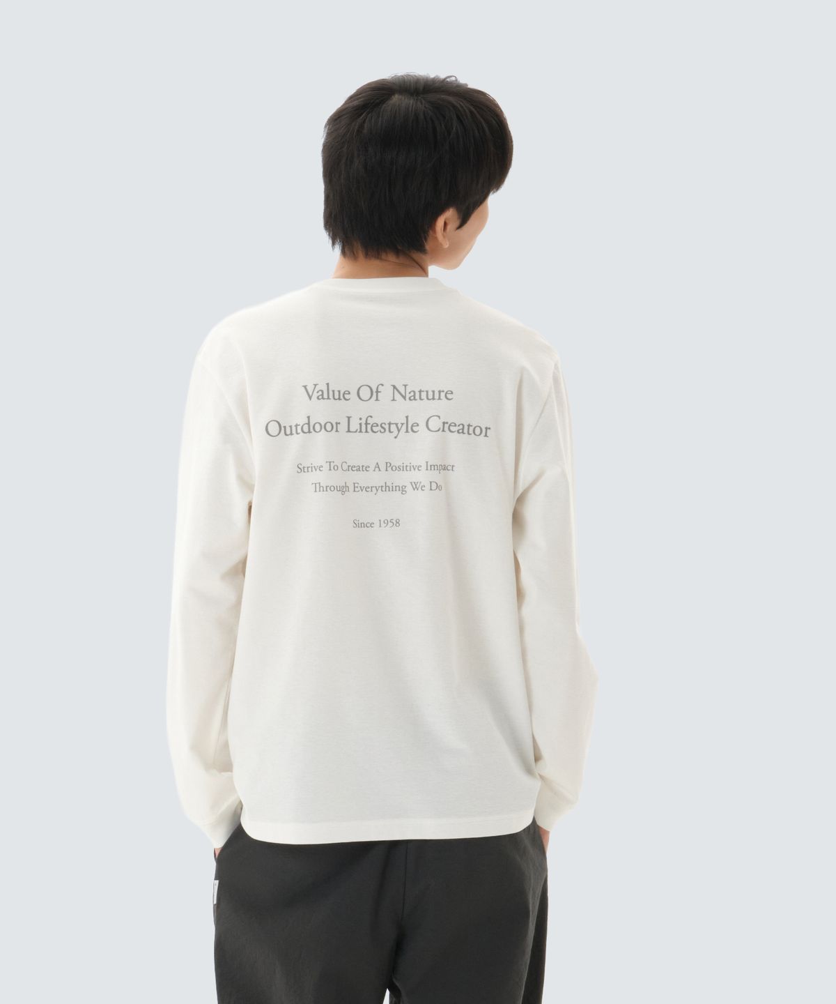 스노우피크 어패럴(SNOWPEAK APPAREL) 소로나 레터링 긴팔 티셔츠 (S26SUFTL62) Off White
