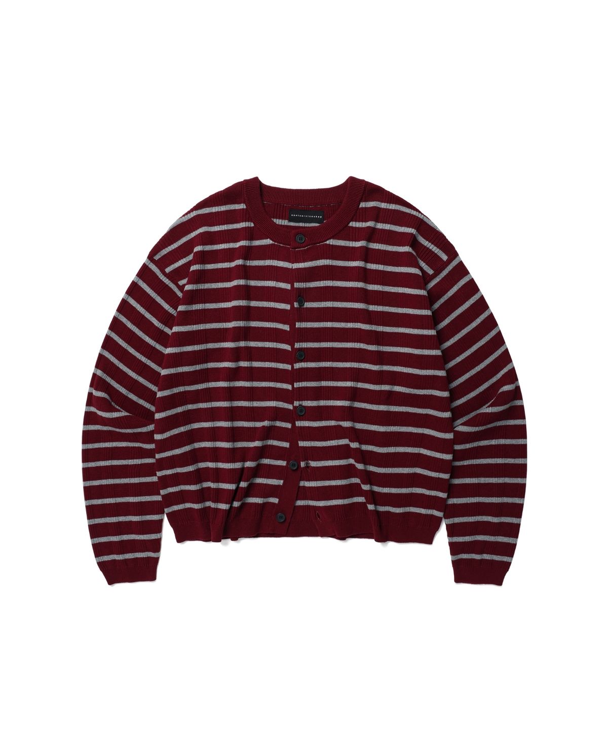 이스트서비스샵(eastserviceshop) ESS 스트라이프 크롭 가디건 - 버건디