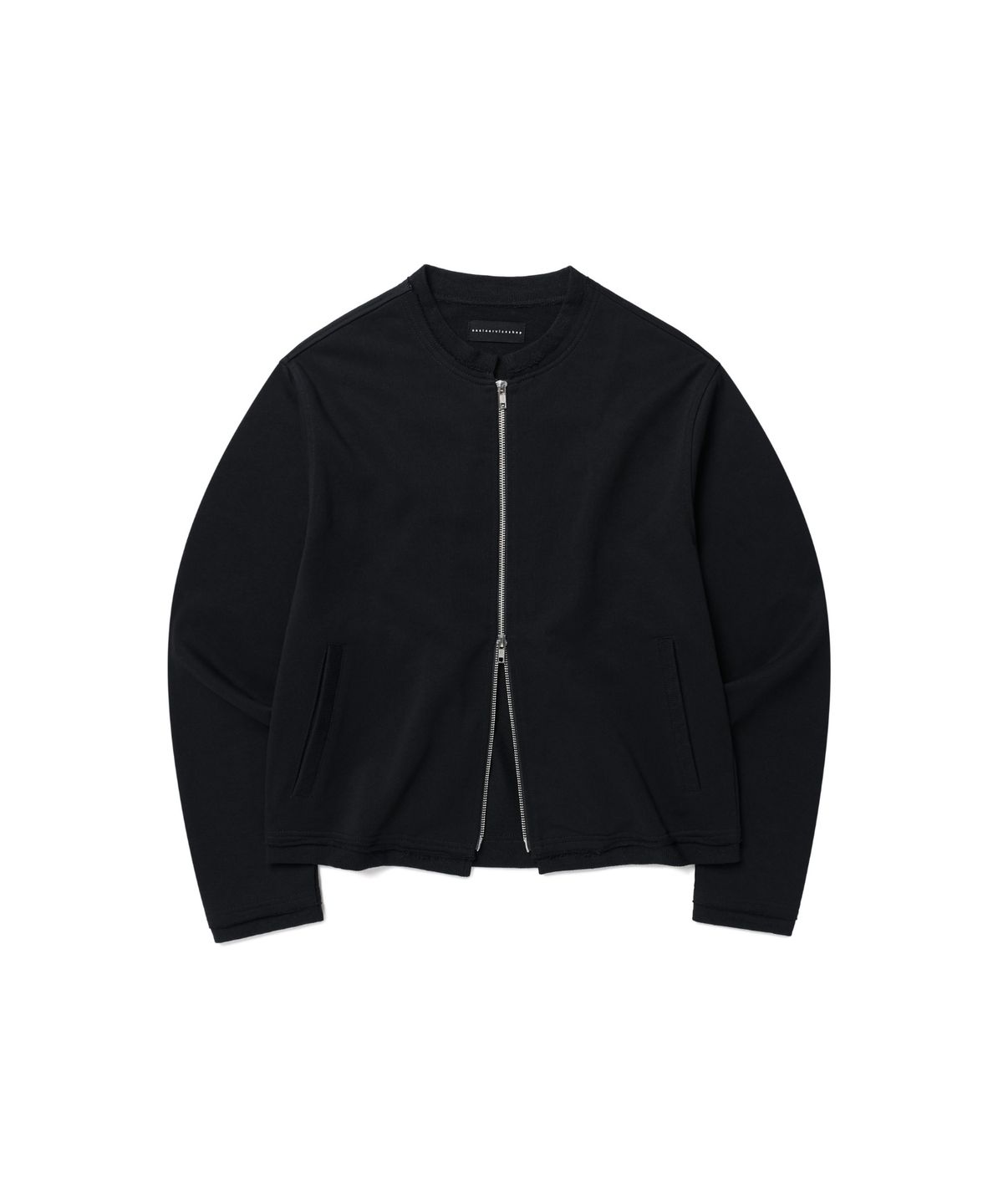 이스트서비스샵(eastserviceshop) 네추럴 커팅 논카라 자켓 - 블랙