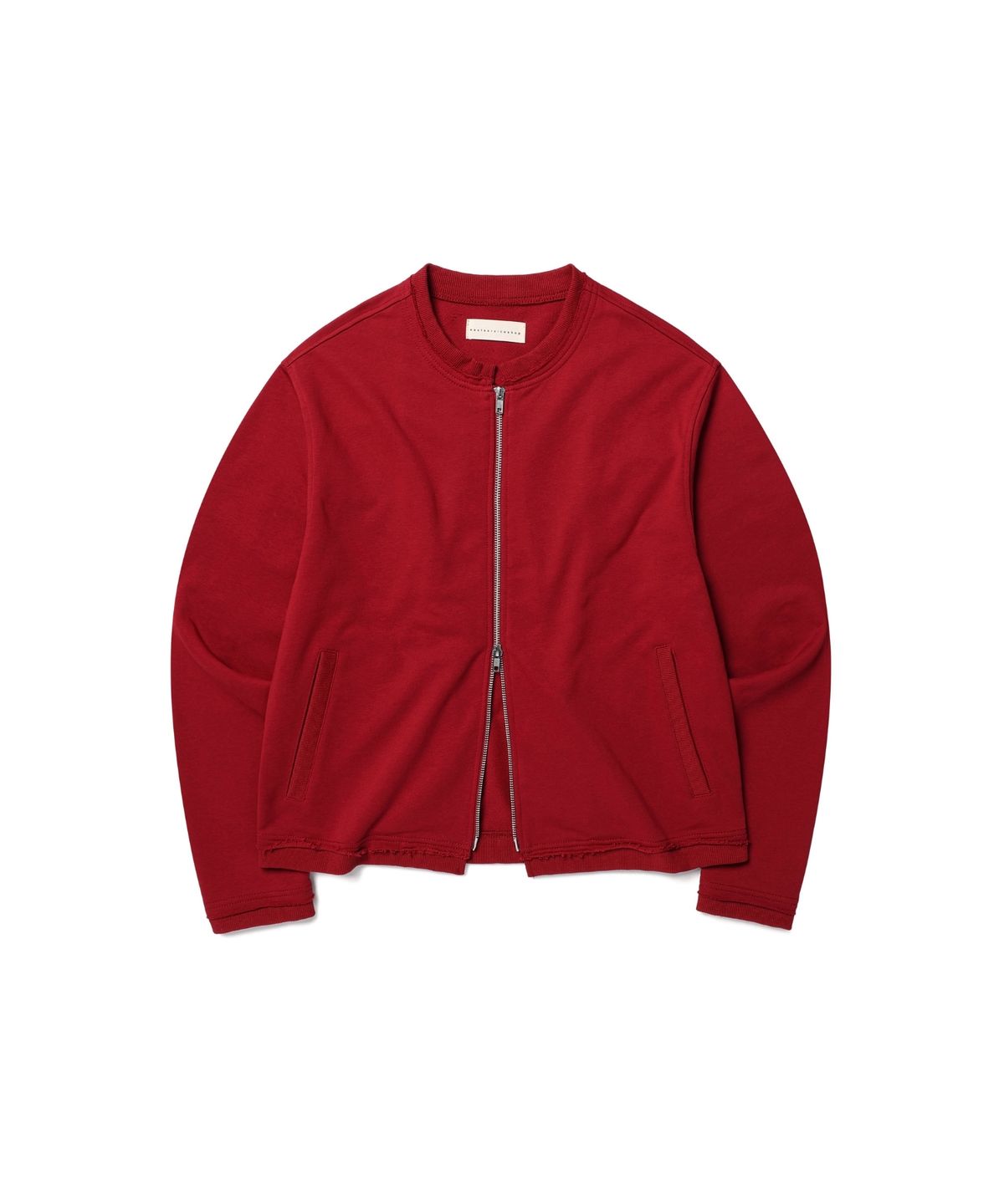 이스트서비스샵(eastserviceshop) 네추럴 커팅 논카라 자켓 - 버건디
