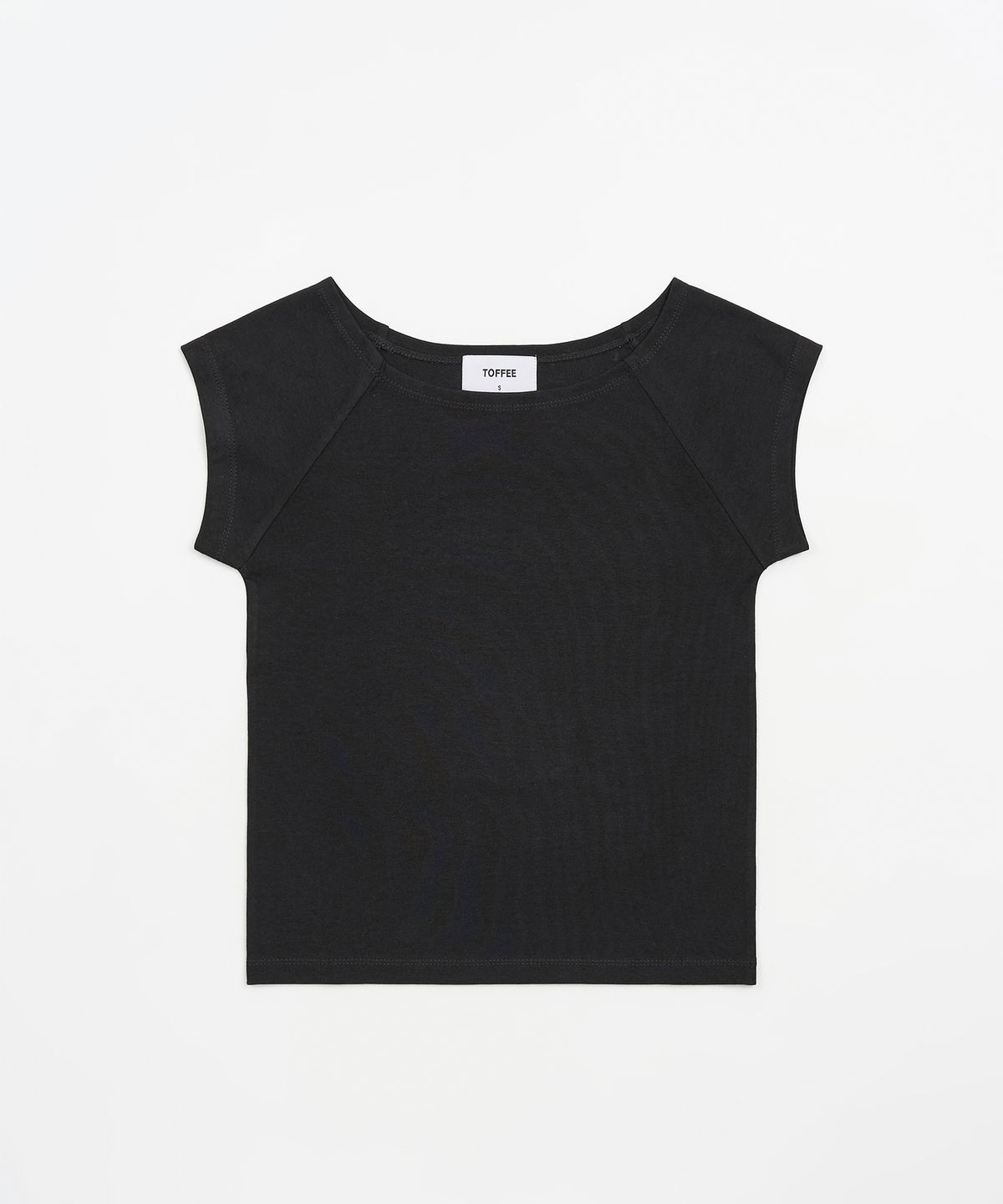 토피 우먼(TOFFEE WOMEN) W 보트넥 하프 슬리브 티셔츠 (BLACK)