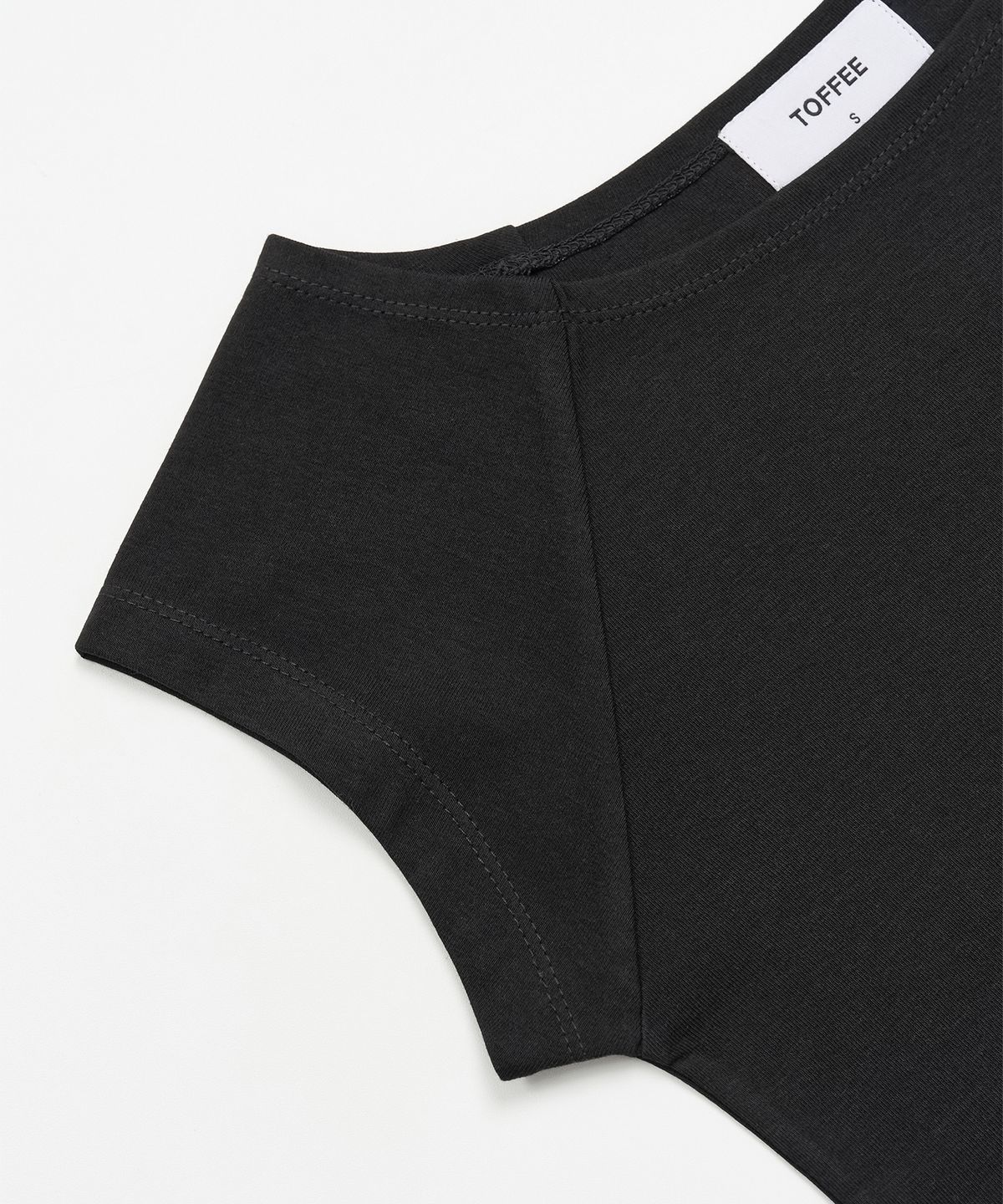 토피 우먼(TOFFEE WOMEN) W 보트넥 하프 슬리브 티셔츠 (BLACK)