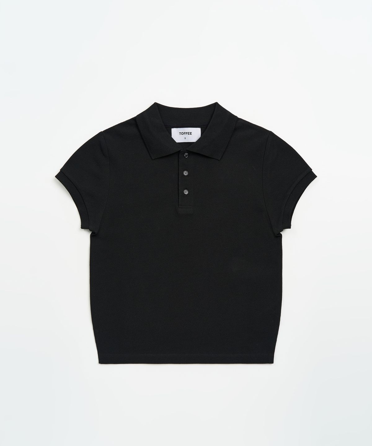 토피 우먼(TOFFEE WOMEN) W 버튼 피케 티셔츠 (BLACK)