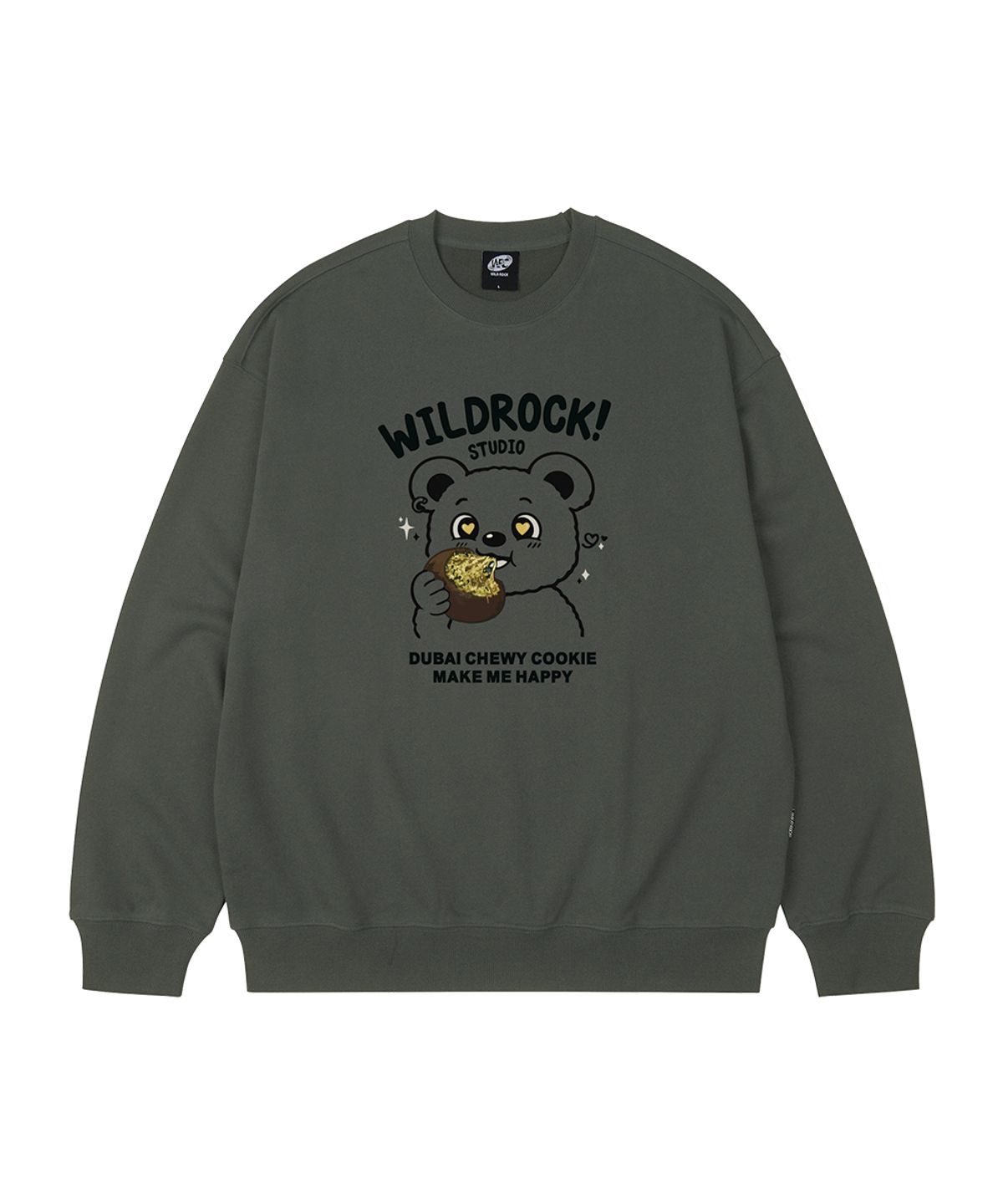 와일드락(WILDROCK) 두쫀쿠 베어 오버핏 맨투맨_5 COL