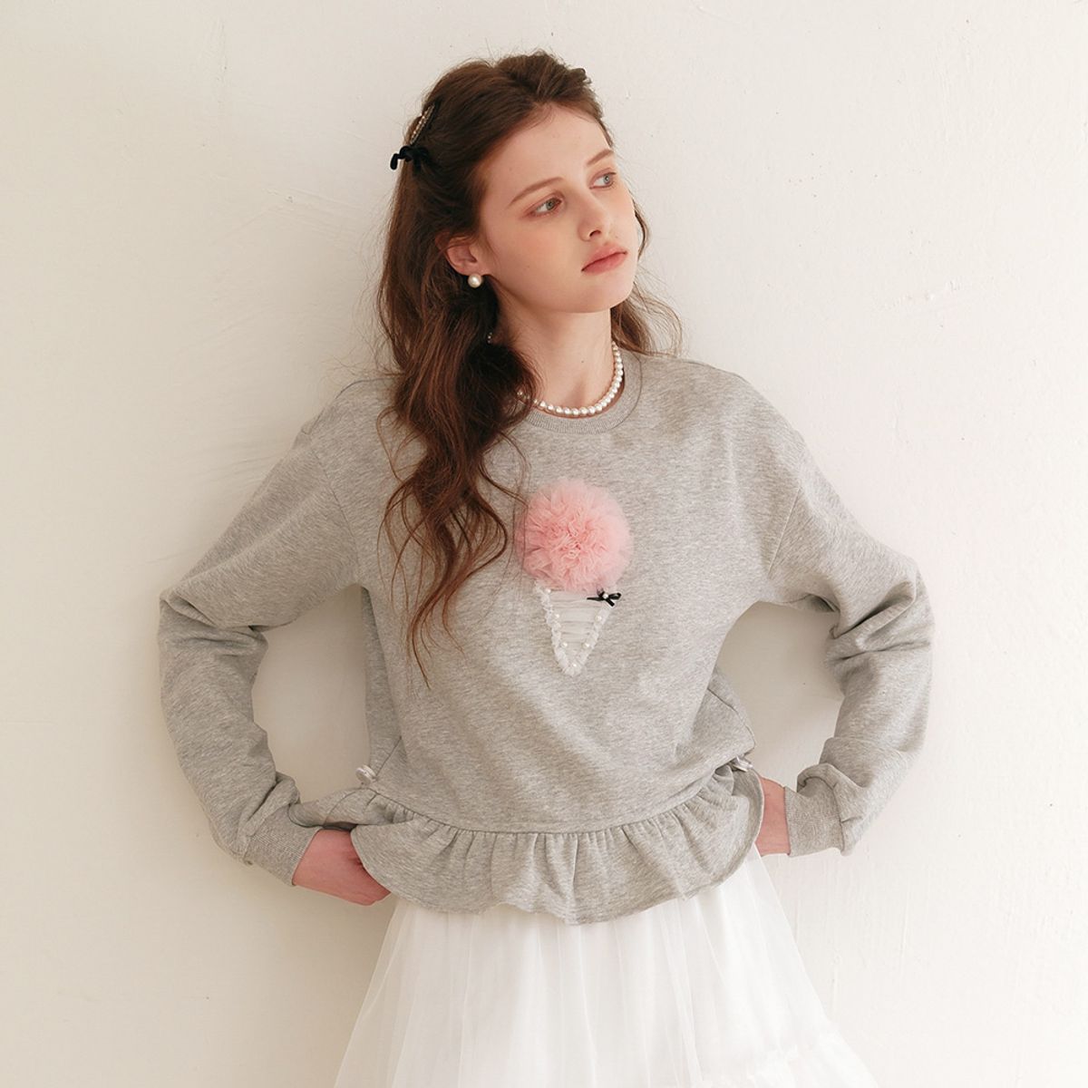쎄무아듀(CEST MOIDEW) Cest_Ice cream frill sweatshirt