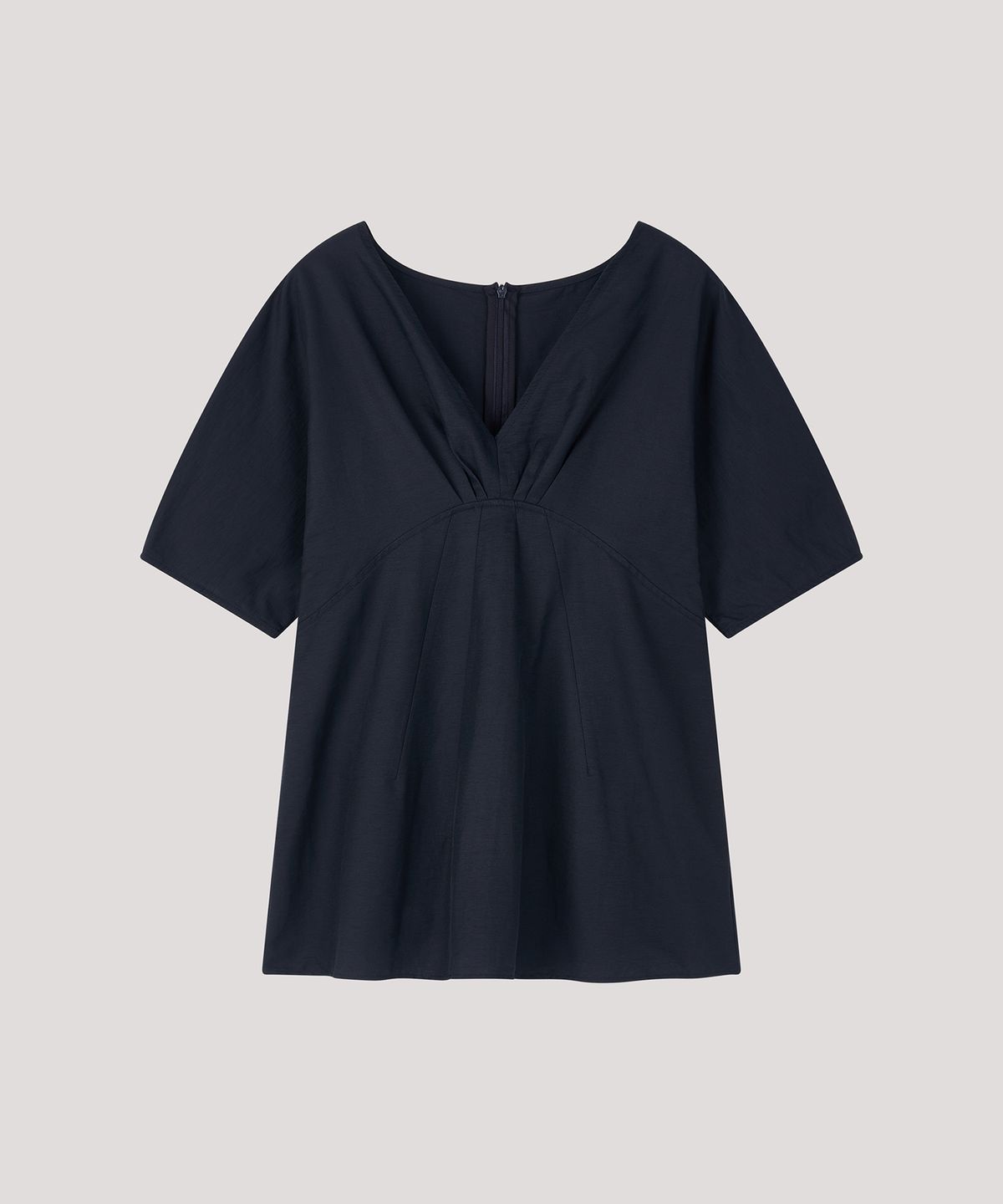 더 릴(THE LILLE) Linen V-neck Blouse_Navy