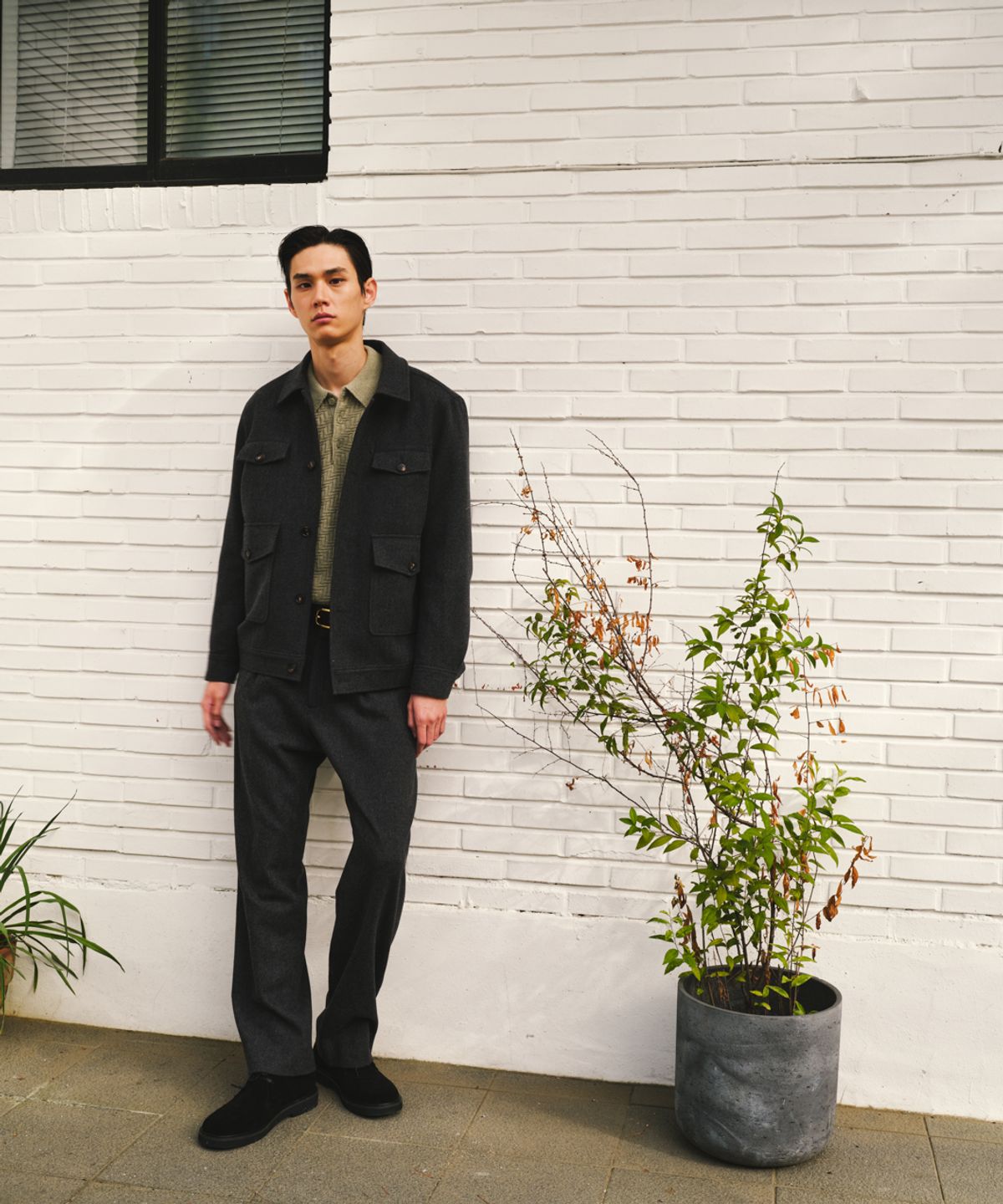 비베르데(VIIVERDE) Evening Wool Blouson Grey