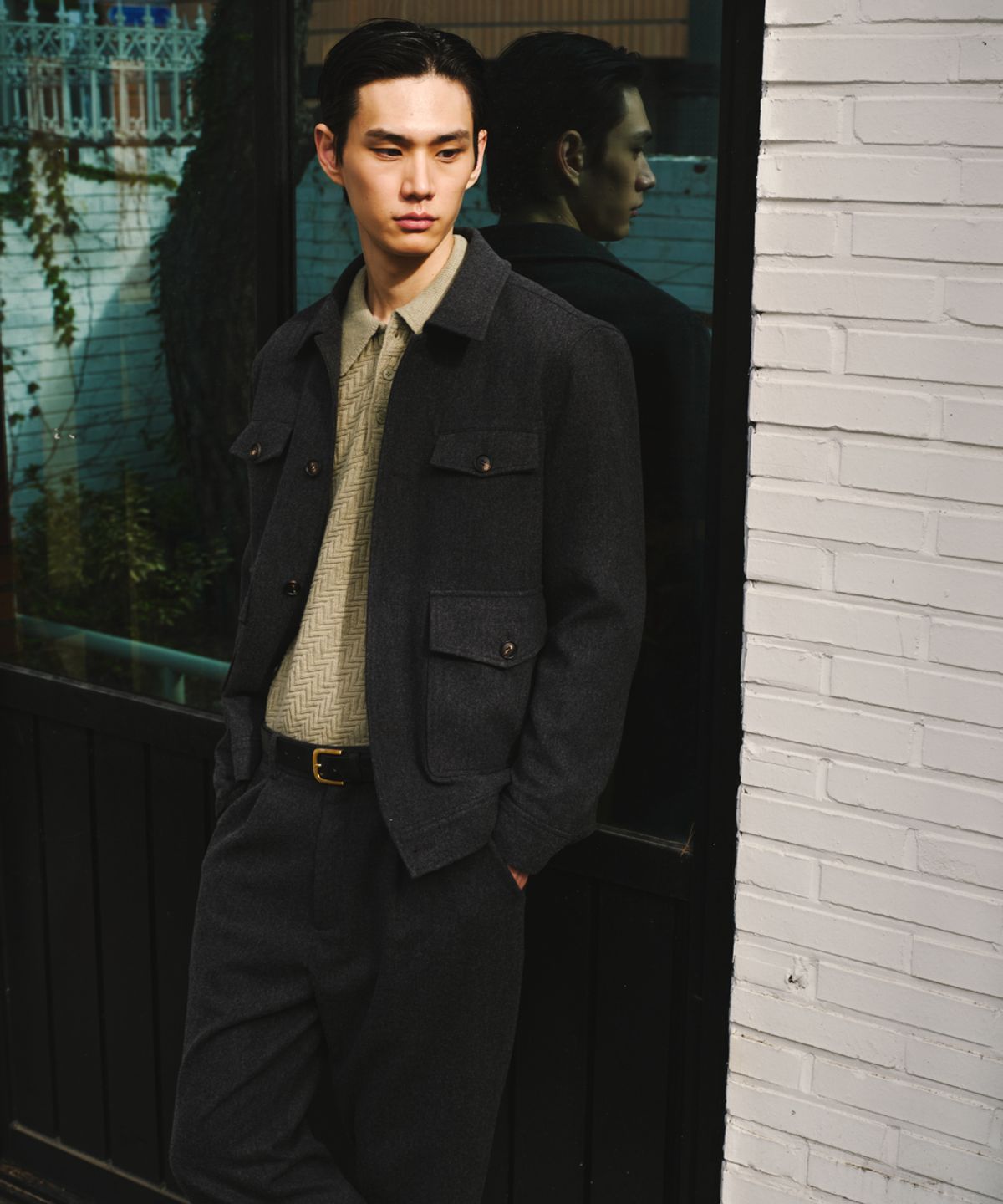 비베르데(VIIVERDE) Evening Wool Blouson Grey