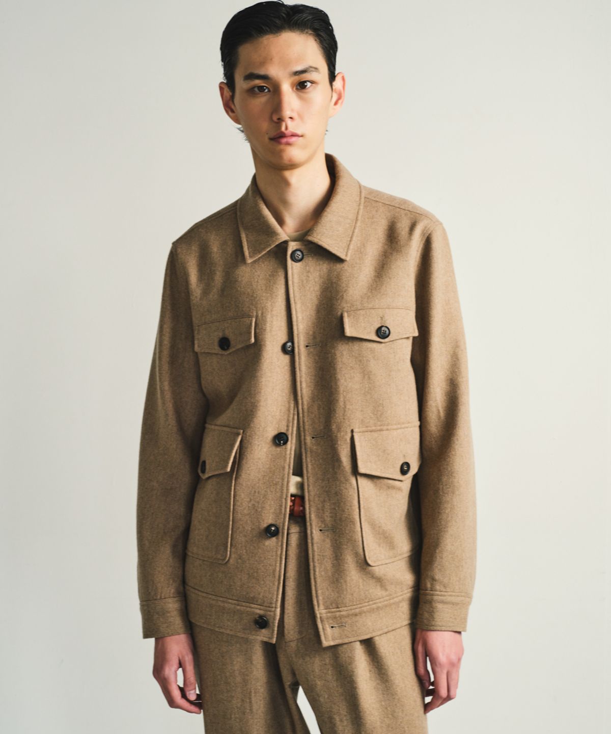 비베르데(VIIVERDE) Evening Wool Blouson Brown
