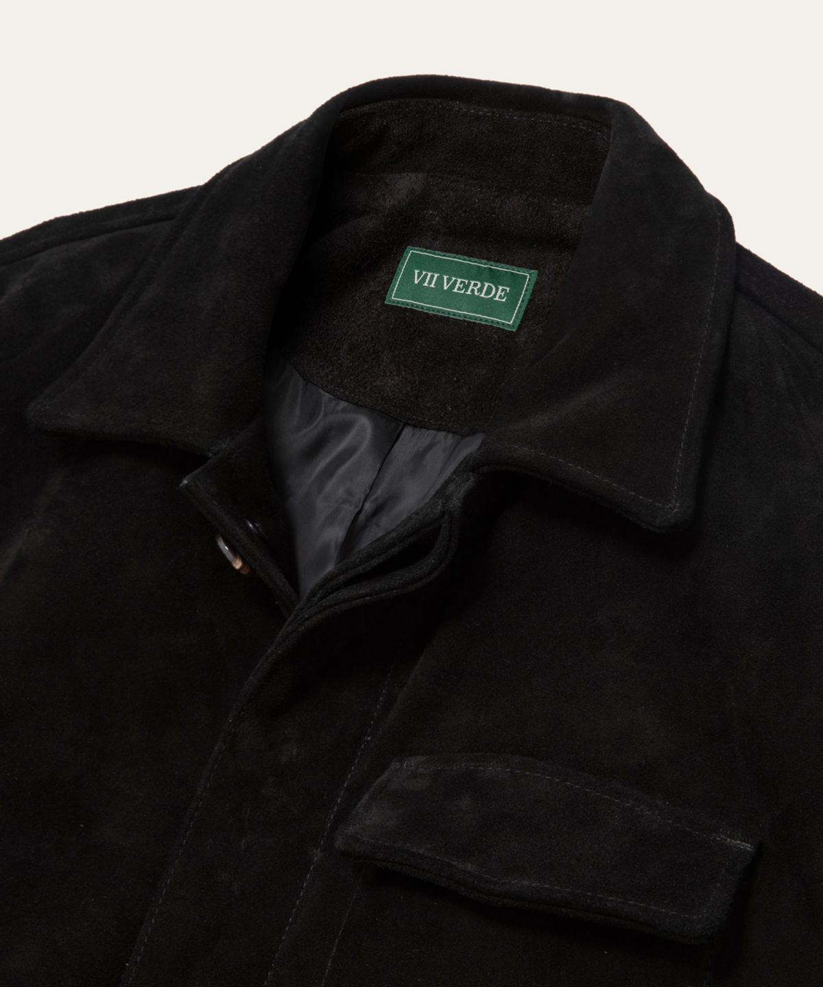 비베르데(VIIVERDE) Button Up Suede Jumper Black