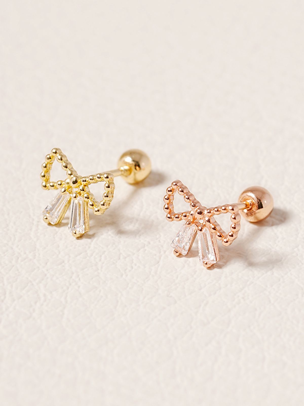 미니멀피어싱(MINIMALPIERCING) 14K 샤이닝 리본 매듭 피어싱 귀걸이