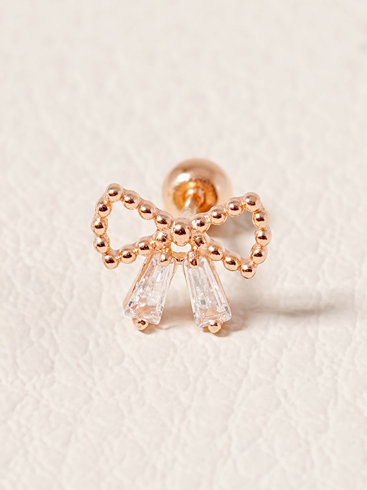 미니멀피어싱(MINIMALPIERCING) 14K 샤이닝 리본 매듭 피어싱 귀걸이