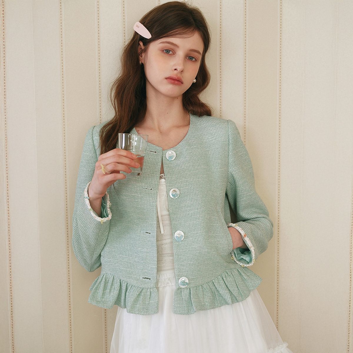 쎄무아듀(CEST MOIDEW) Cest_Frill tweed jacket
