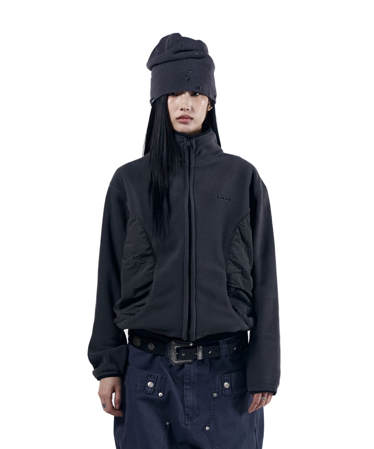 아캄(AAKAM) Contrast Fleece Jacket (Gray)