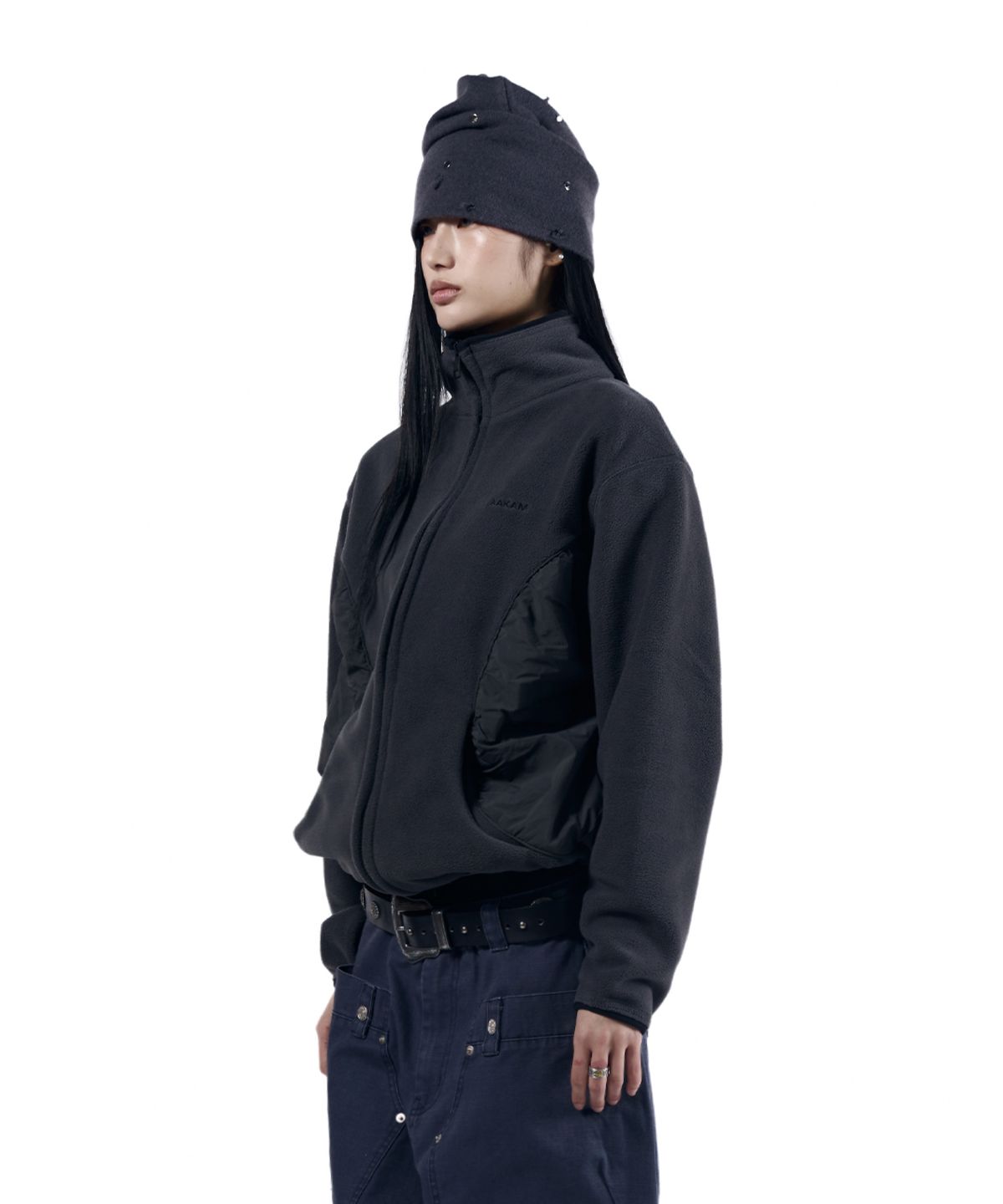 아캄(AAKAM) Contrast Fleece Jacket (Gray)