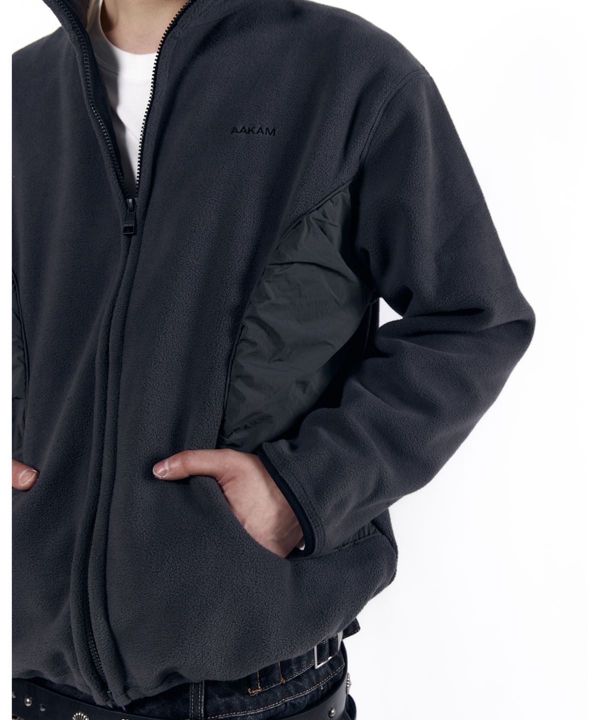 아캄(AAKAM) Contrast Fleece Jacket (Gray)