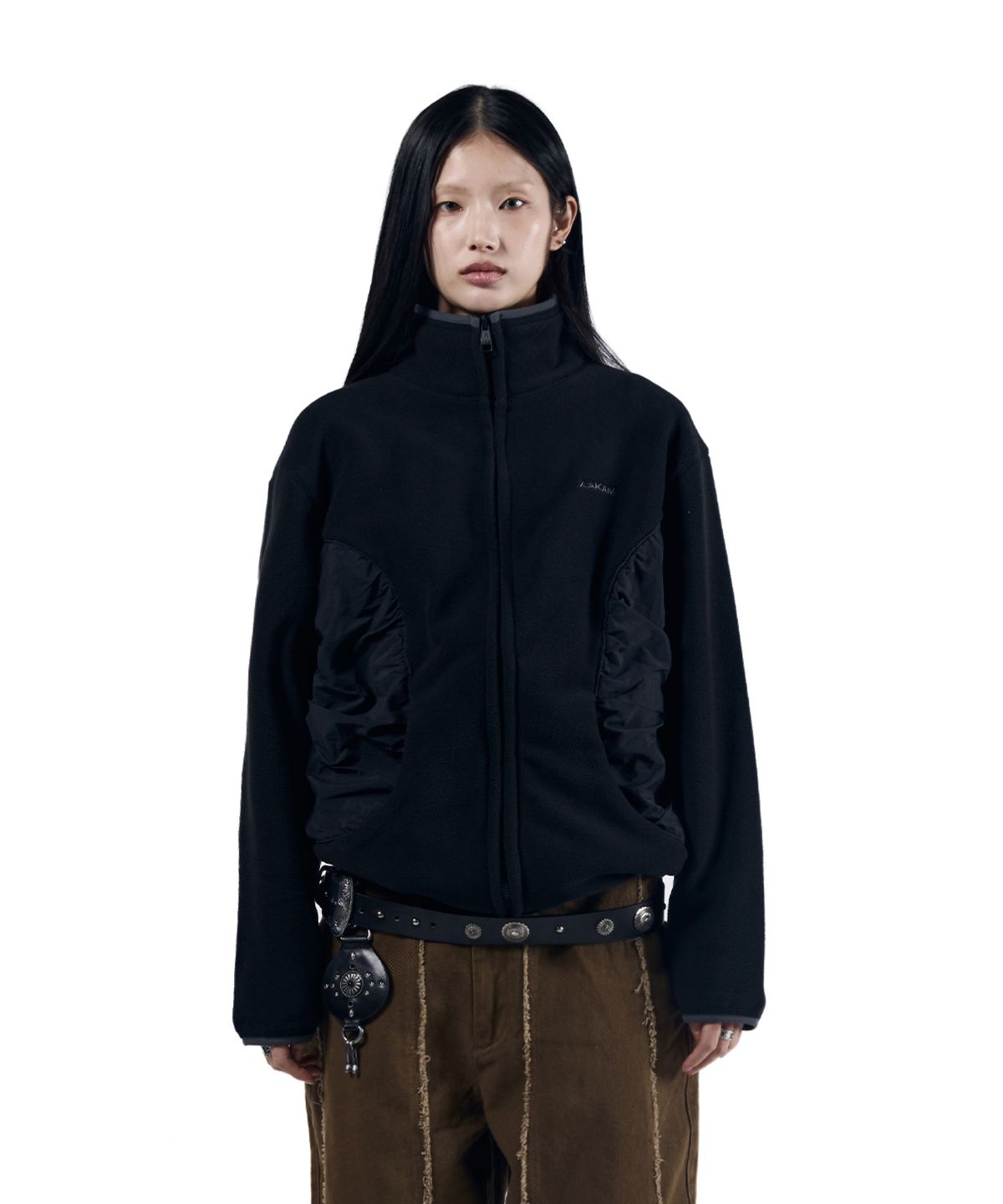 아캄(AAKAM) Contrast Fleece Jacket (Black)