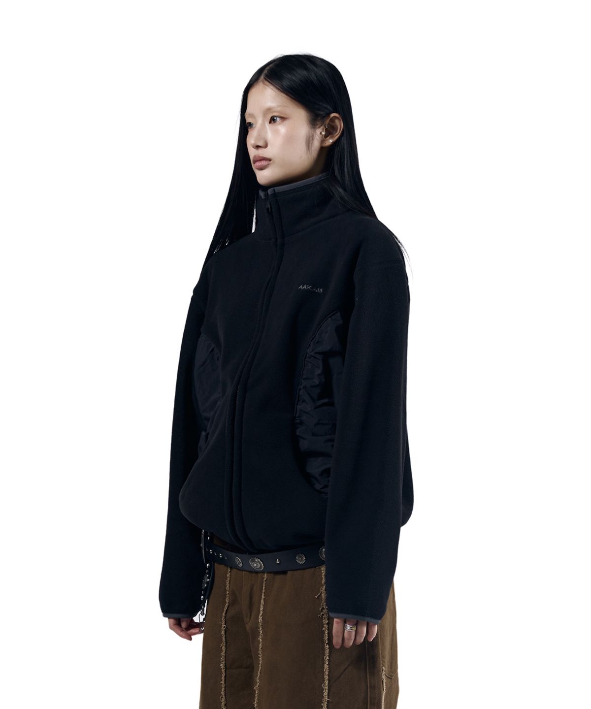 아캄(AAKAM) Contrast Fleece Jacket (Black)