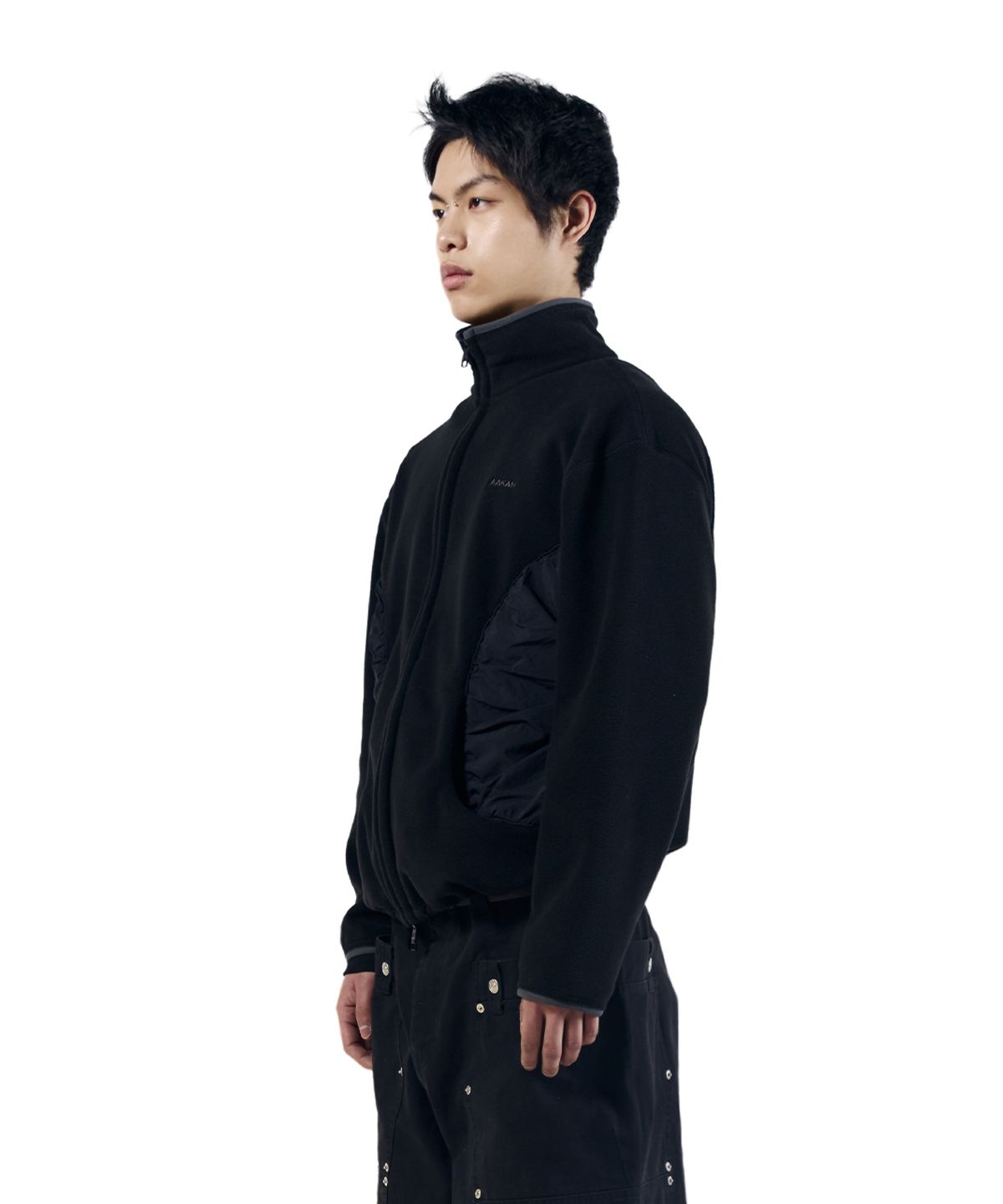아캄(AAKAM) Contrast Fleece Jacket (Black)