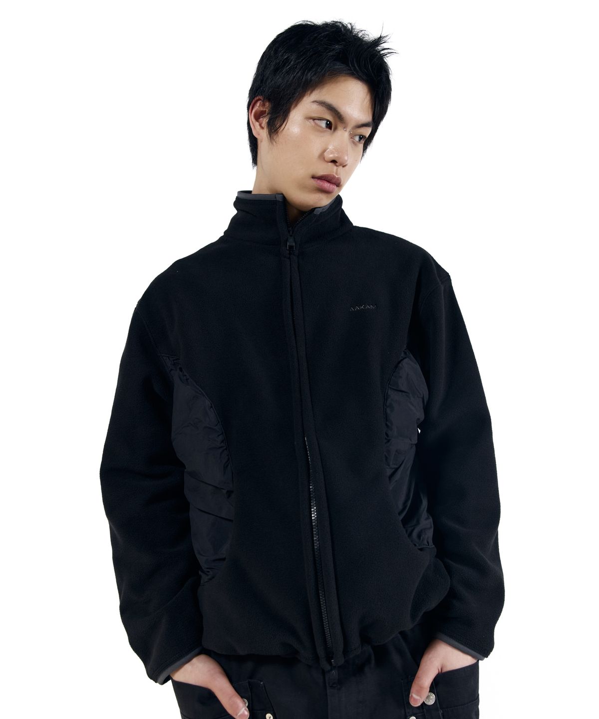 아캄(AAKAM) Contrast Fleece Jacket (Black)
