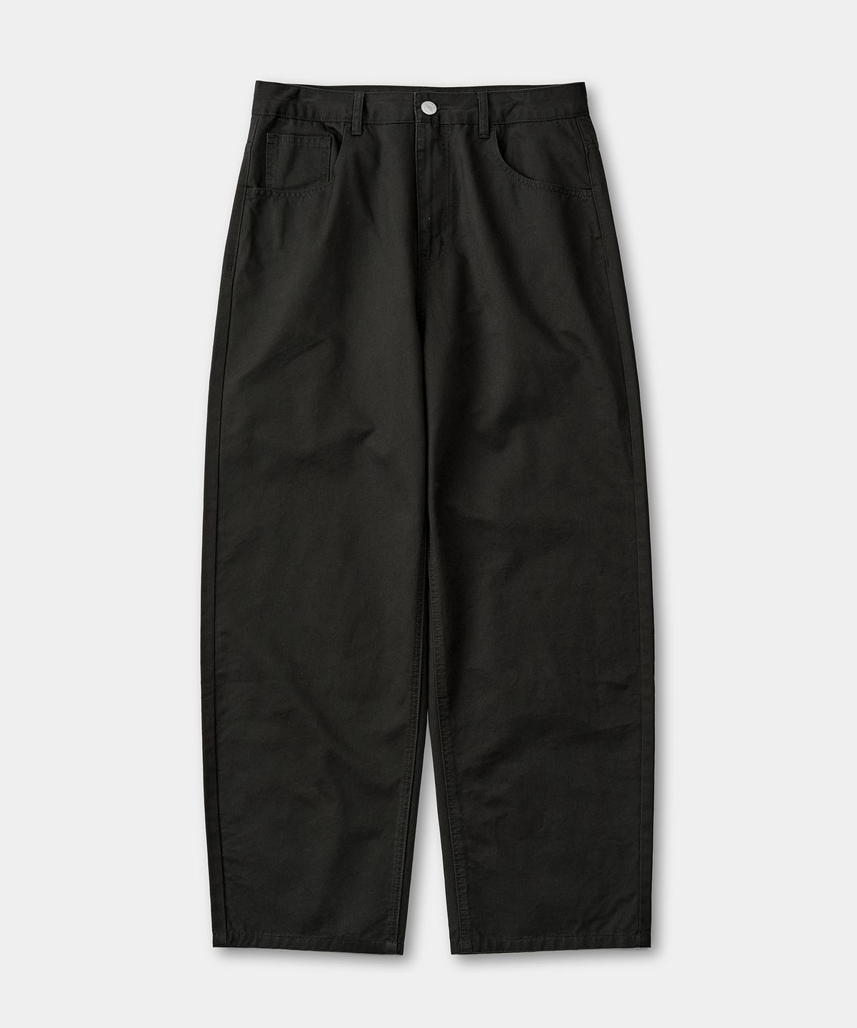 엑스컨테이너(EXCONTAINER) 커브드 와이드 코튼 팬츠 (BLACK)