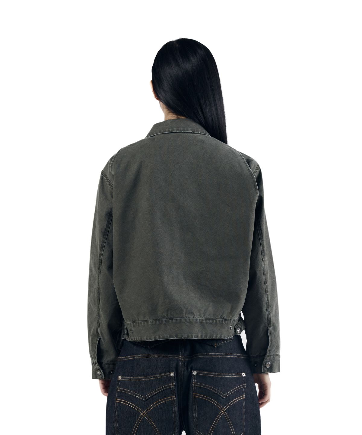 아캄(AAKAM) Walt Damaged Cotton Jacket (Khaki)
