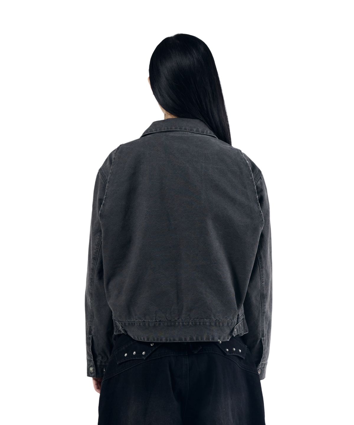 아캄(AAKAM) Walt Damaged Cotton Jacket (Black)