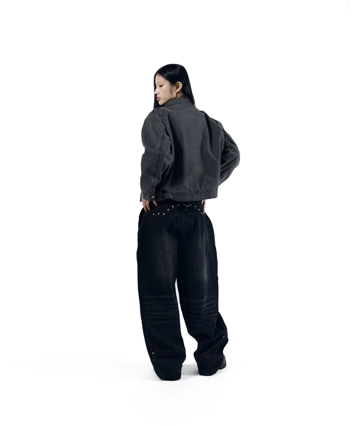 아캄(AAKAM) Walt Damaged Cotton Jacket (Black)