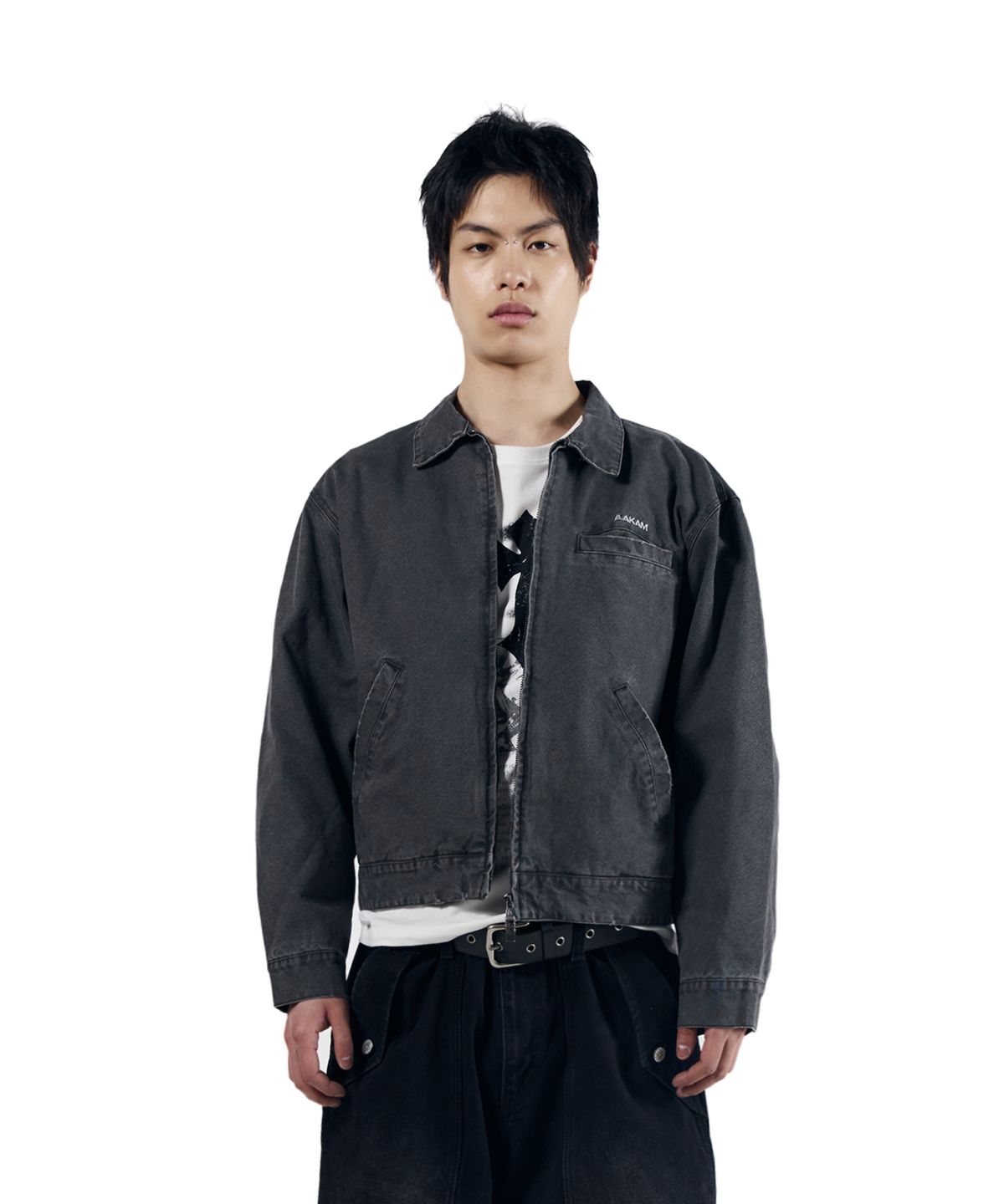 아캄(AAKAM) Walt Damaged Cotton Jacket (Black)