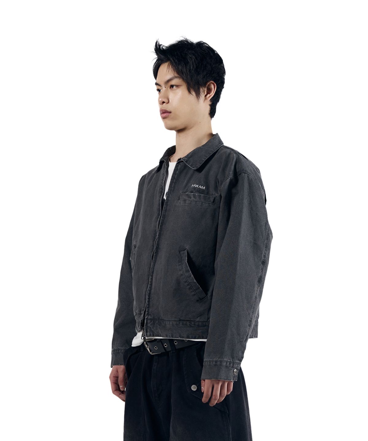 아캄(AAKAM) Walt Damaged Cotton Jacket (Black)