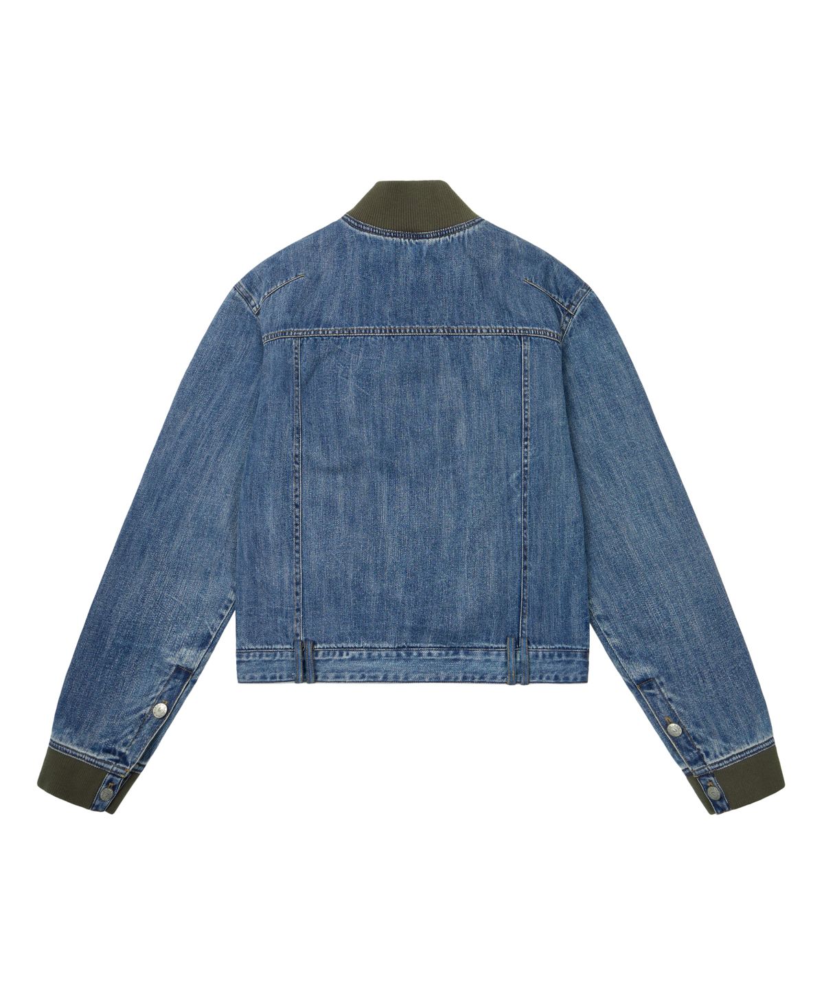 아캄(AAKAM) Ribbed Denim Zip-Up Jacket (Blue)