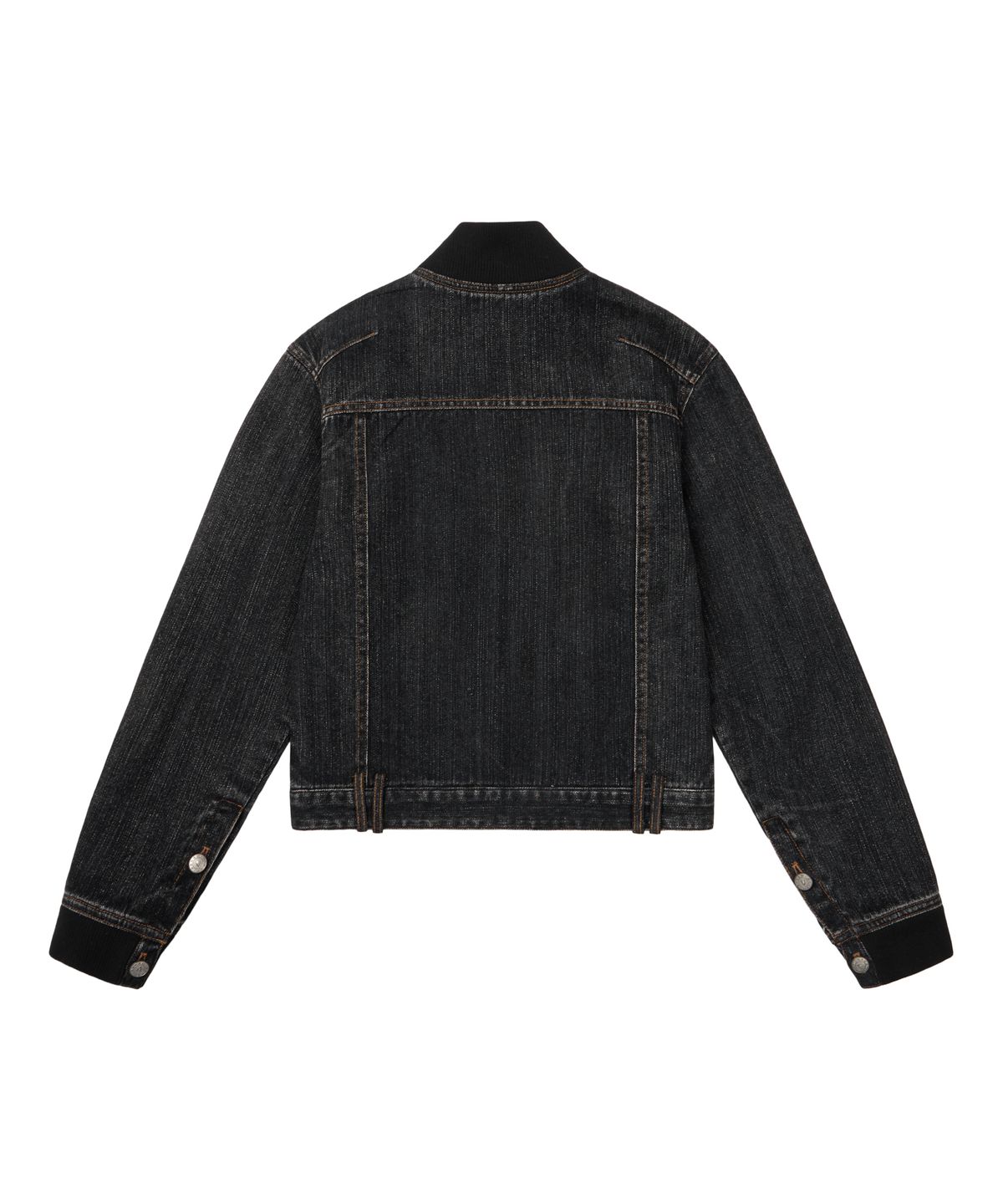 아캄(AAKAM) Ribbed Denim Zip-Up Jacket (Black)