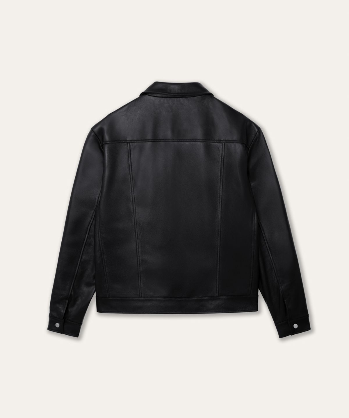 비베르데(VIIVERDE) Cow Leather Trucker Jacket Black