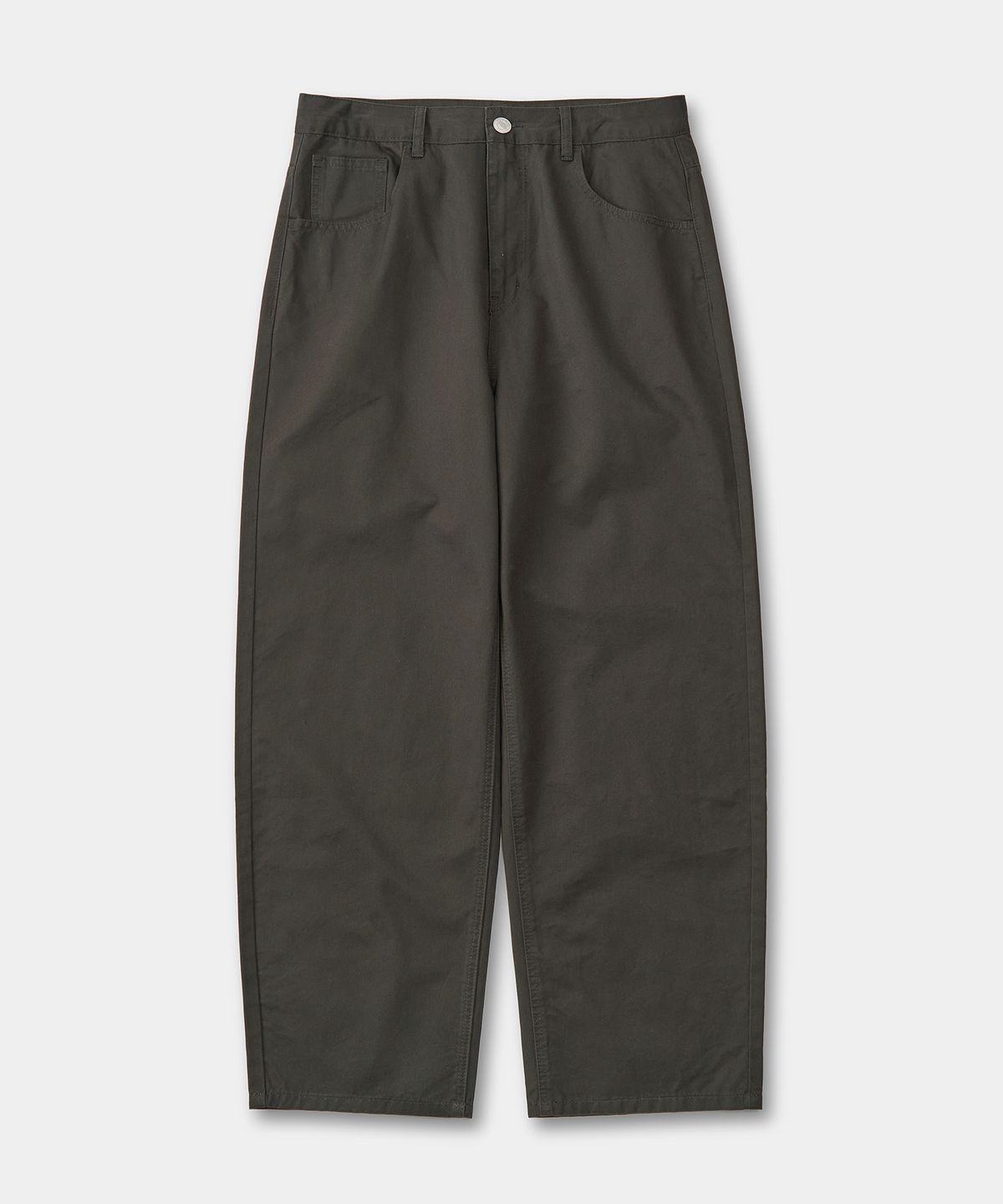 엑스컨테이너(EXCONTAINER) 커브드 와이드 코튼 팬츠 (BROWN)