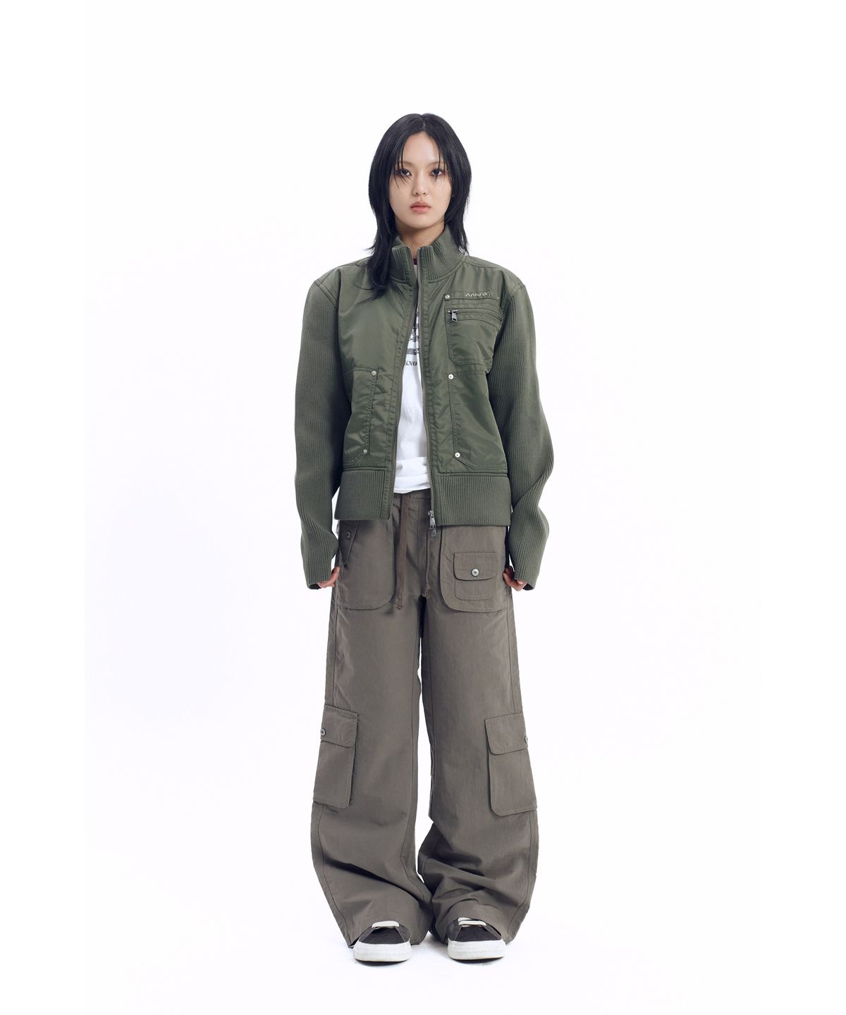 아캄(AAKAM) Knitted Nylon Jacket (Khaki)