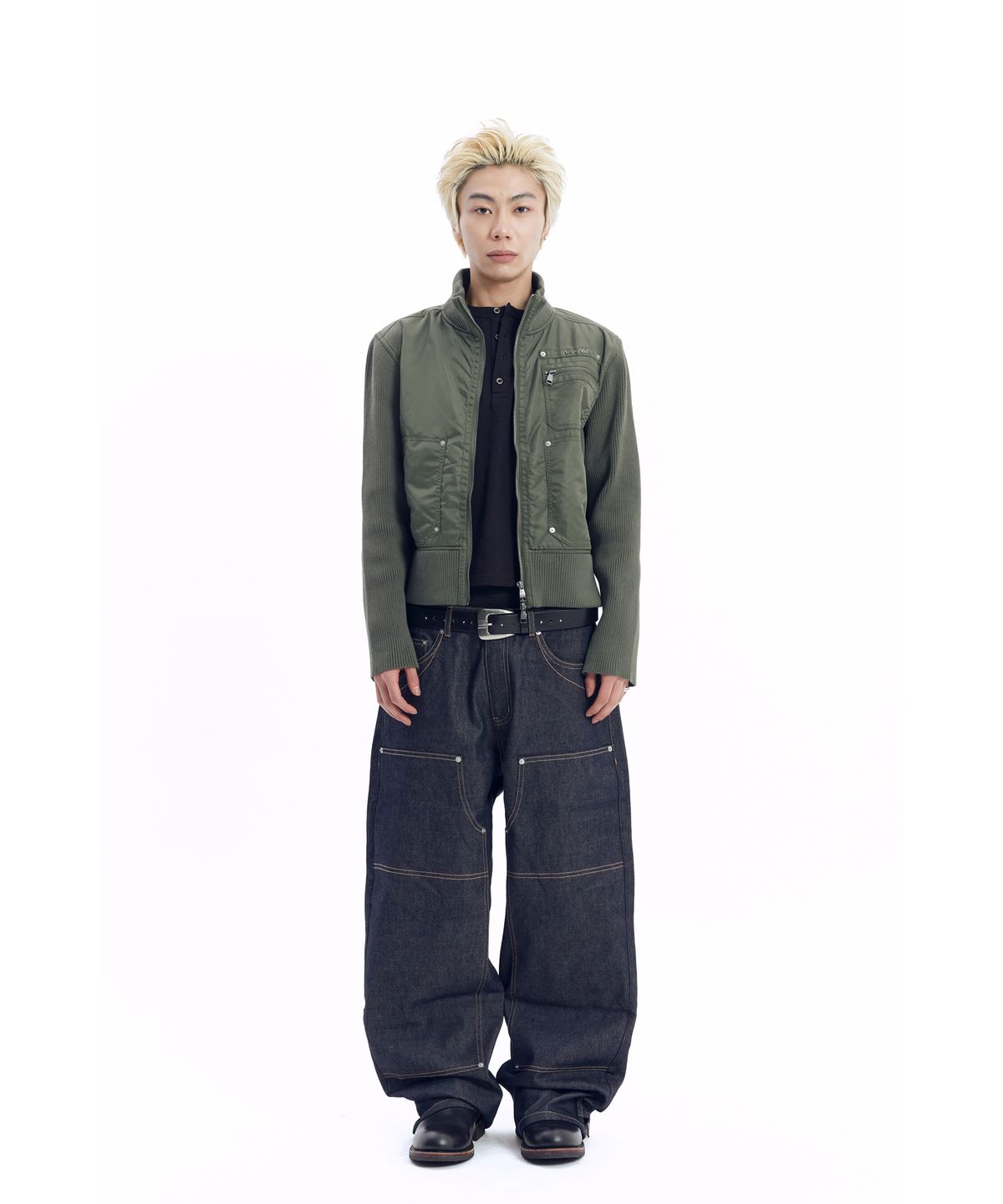 아캄(AAKAM) Knitted Nylon Jacket (Khaki)