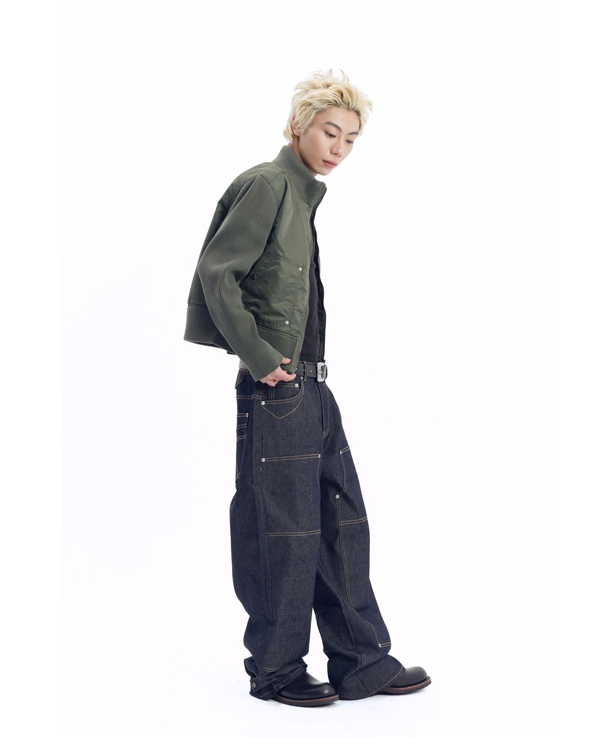 아캄(AAKAM) Knitted Nylon Jacket (Khaki)
