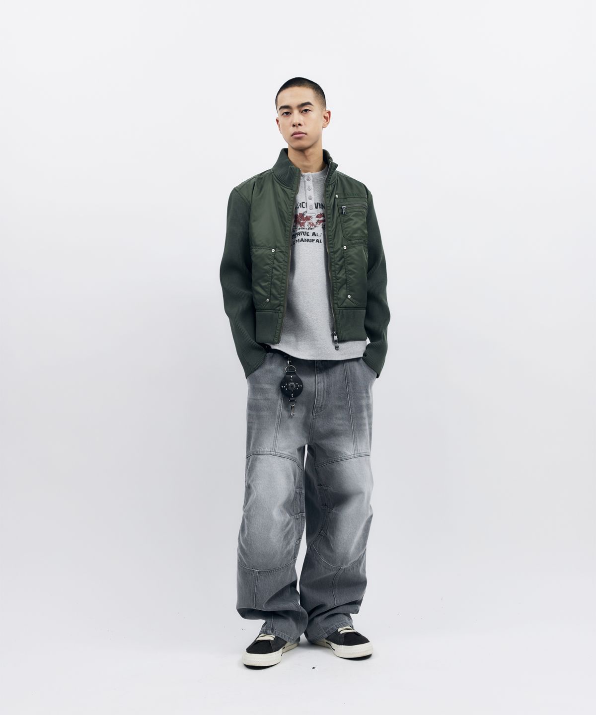 아캄(AAKAM) Knitted Nylon Jacket (Khaki)