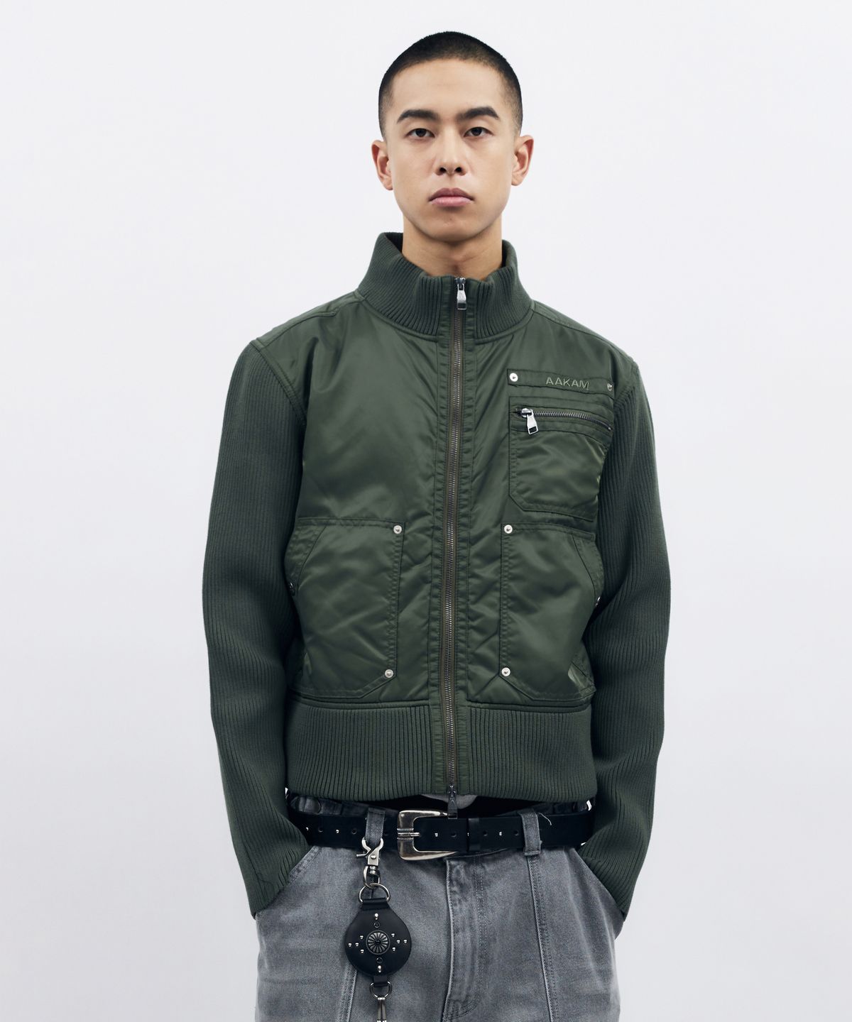 아캄(AAKAM) Knitted Nylon Jacket (Khaki)