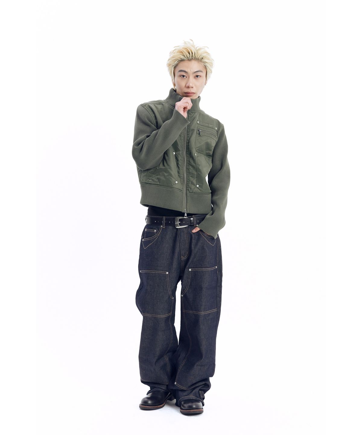 아캄(AAKAM) Knitted Nylon Jacket (Khaki)