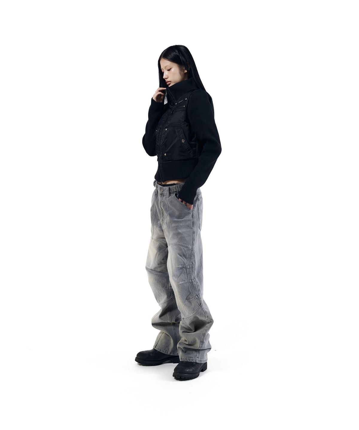 아캄(AAKAM) Knitted Nylon Jacket (Black)