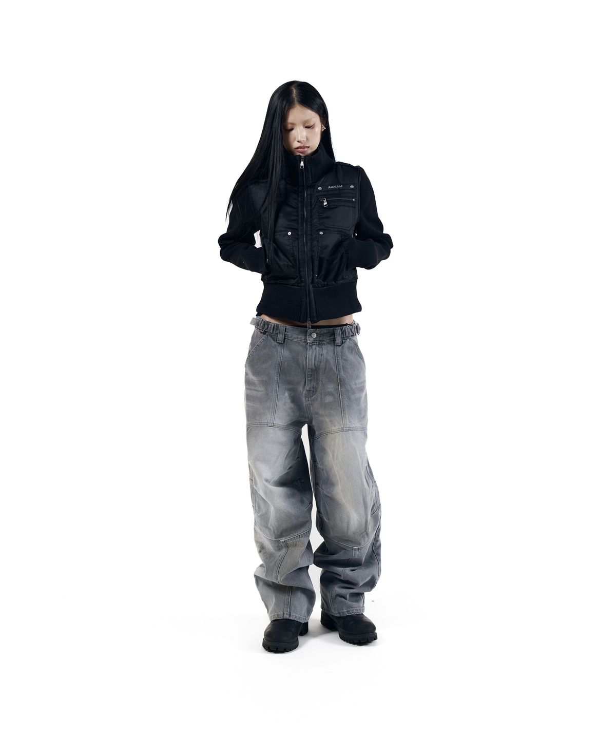 아캄(AAKAM) Knitted Nylon Jacket (Black)