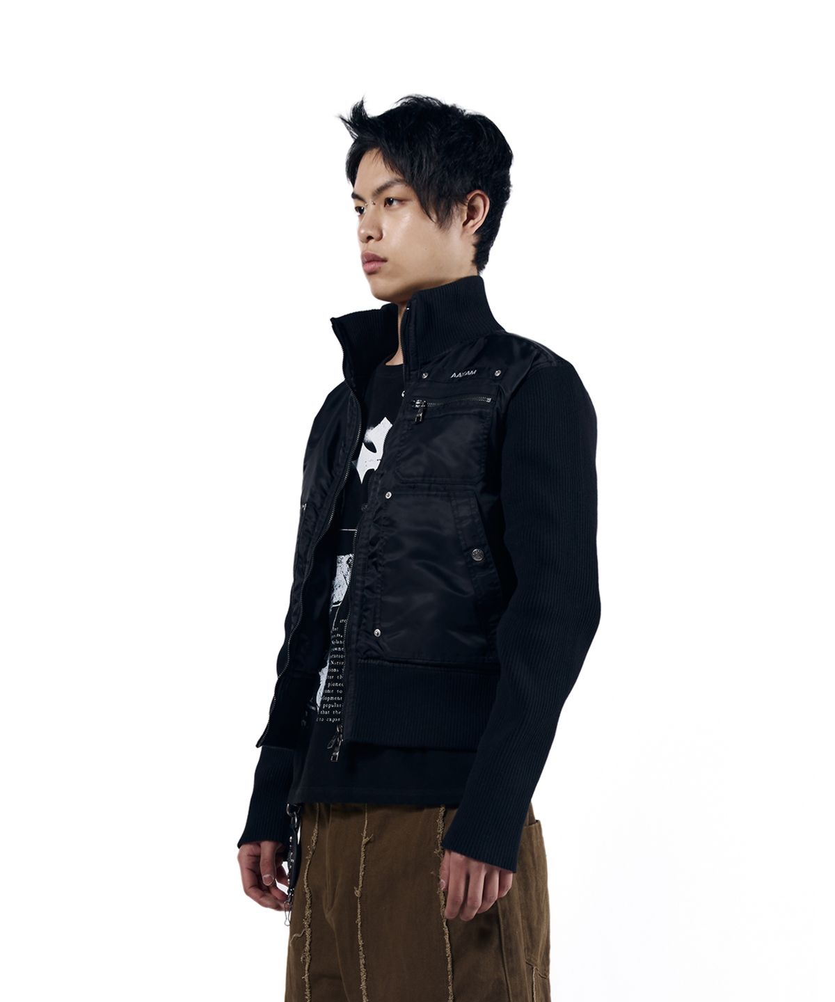 아캄(AAKAM) Knitted Nylon Jacket (Black)