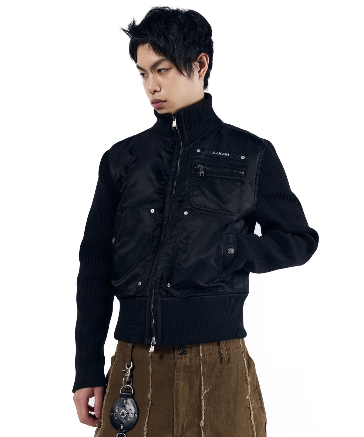 아캄(AAKAM) Knitted Nylon Jacket (Black)