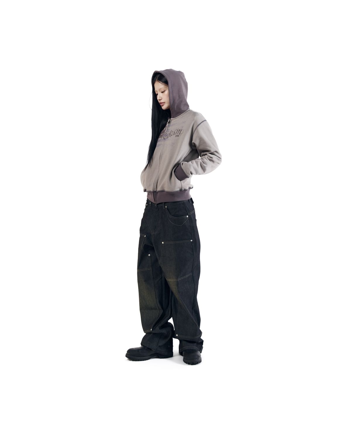 아캄(AAKAM) Star-Spangled Zip-Up hoodie (Brown)