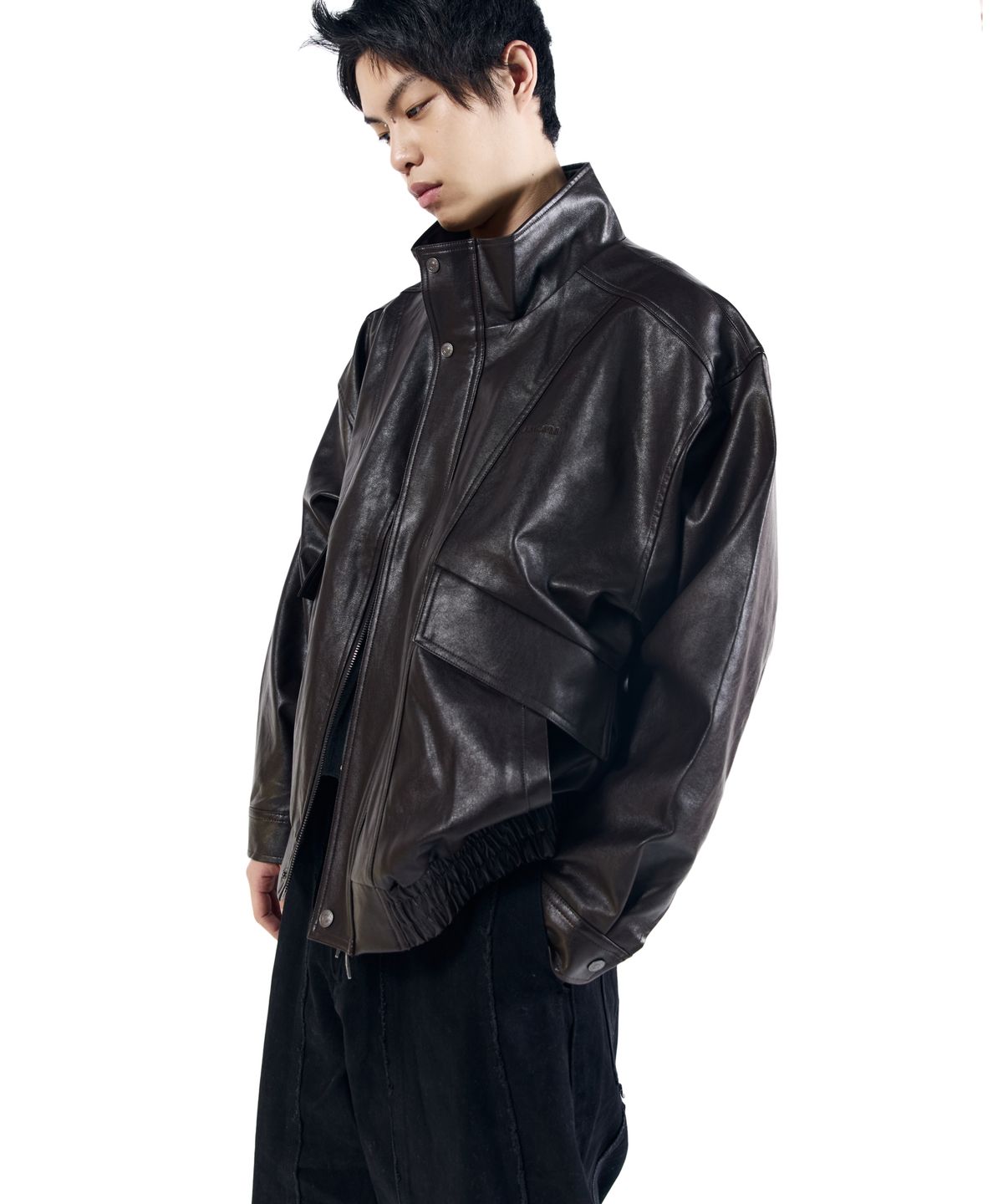 아캄(AAKAM) Dad Leather Jacket (Brown)