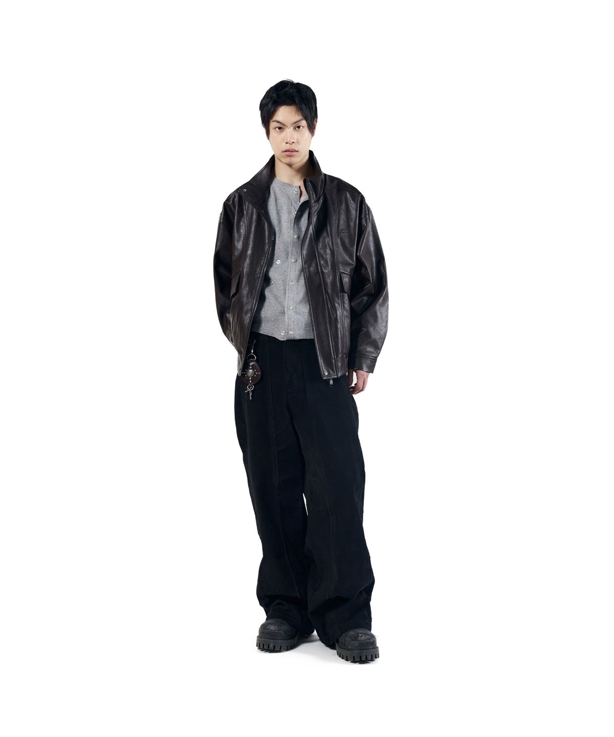 아캄(AAKAM) Dad Leather Jacket (Brown)